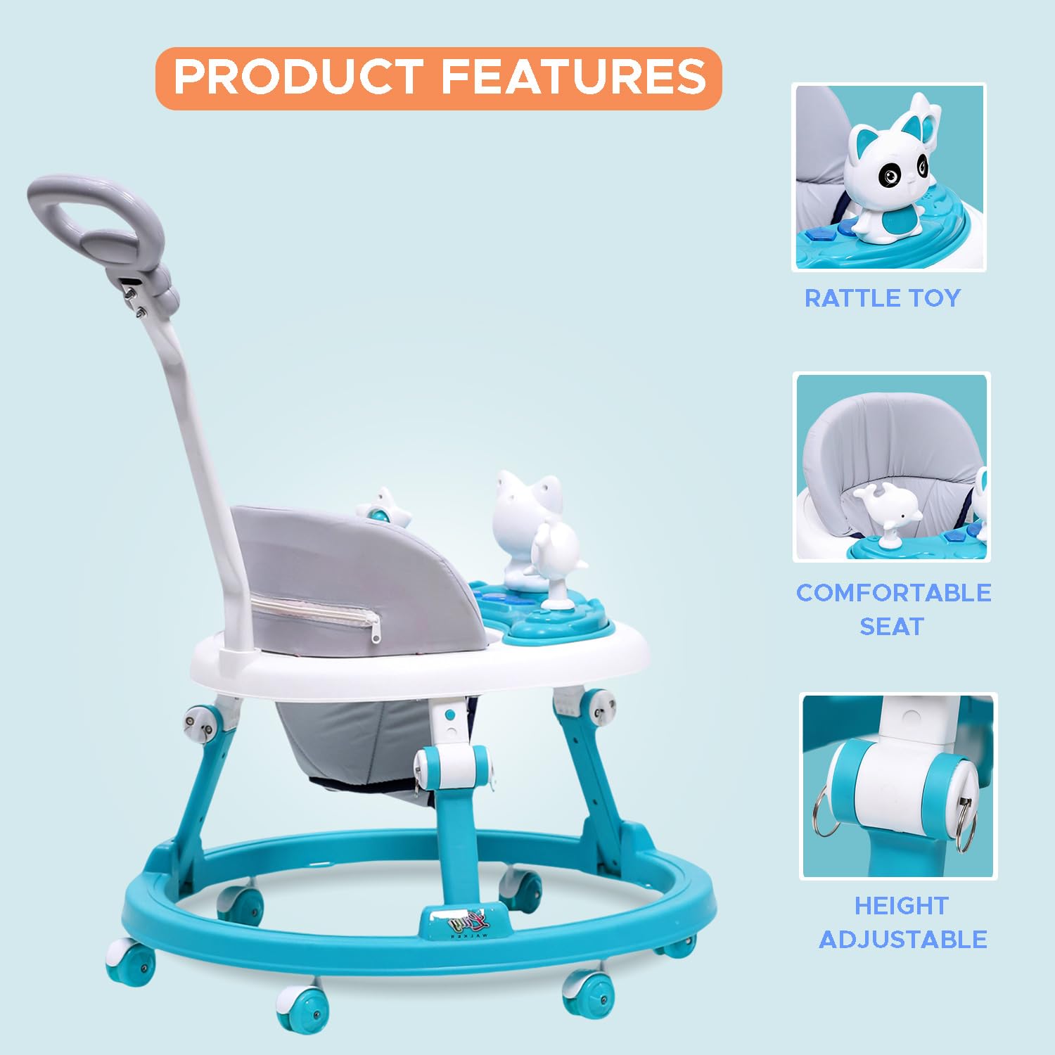 Dash Baby Walker with Music, Lights & Parent Handle - product image 4