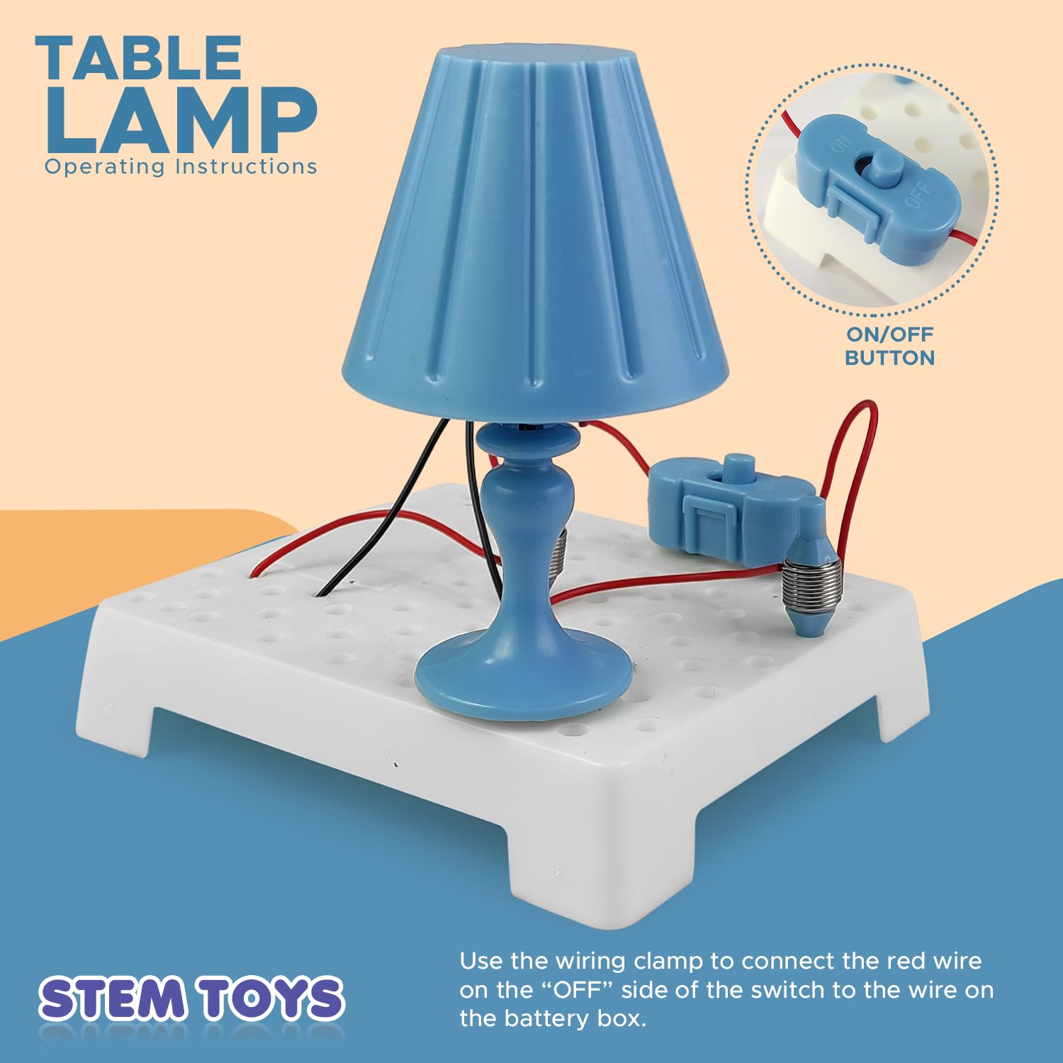FUN NATION DIY Table Lamp STEM Toy Kit for Kids, Electric Circuit Science Project Learning Toy Educational Experiment Kit, Light Model Building Set Birthday Gift for Boys Girls 8+ Years