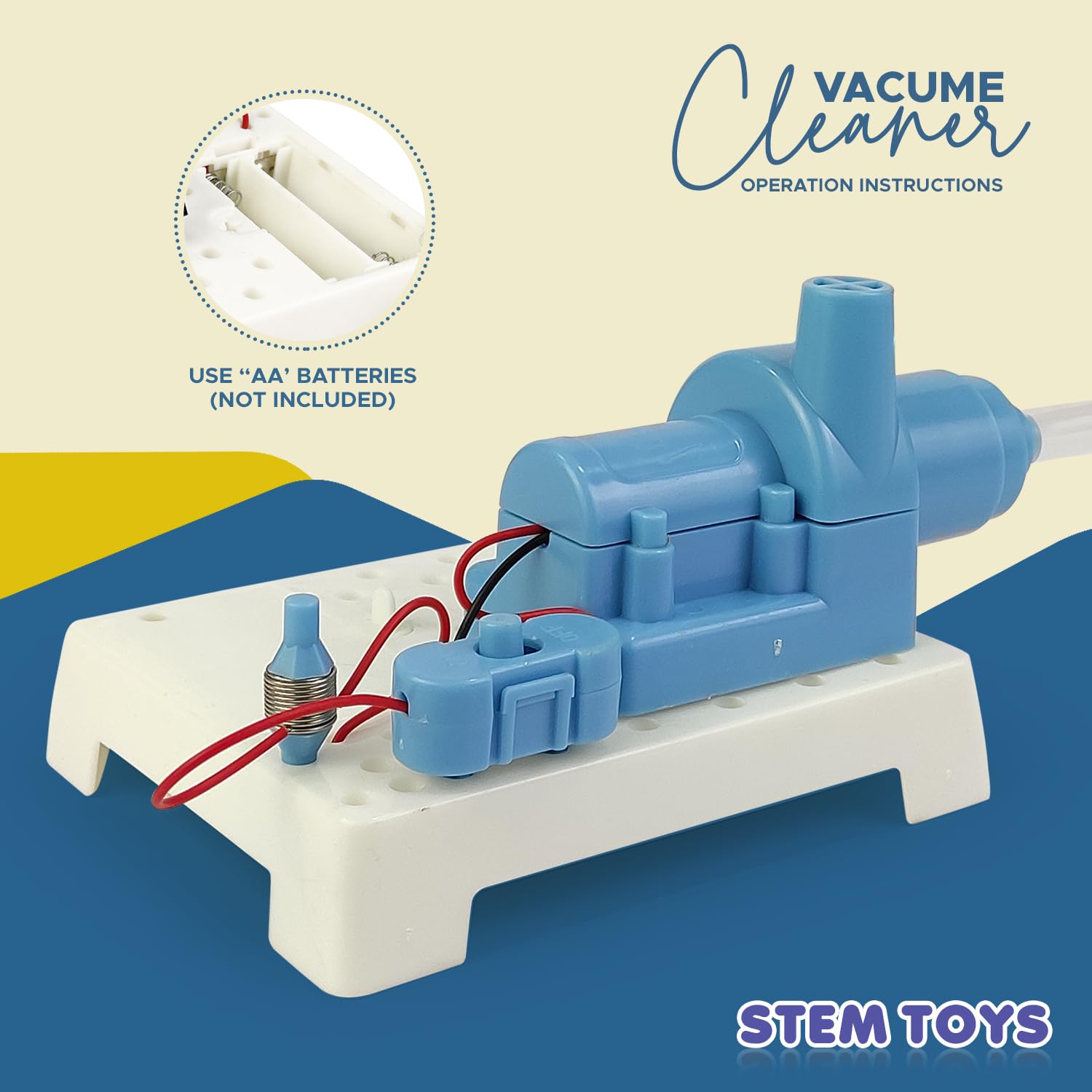 FUN NATION DIY Vacuum Cleaner STEM Toy Kit for Kids, Electric Science Project Learning Robotics Experiment Kit Motor Based Educational Toy Birthday Gift for Boys Girls 8+ Years