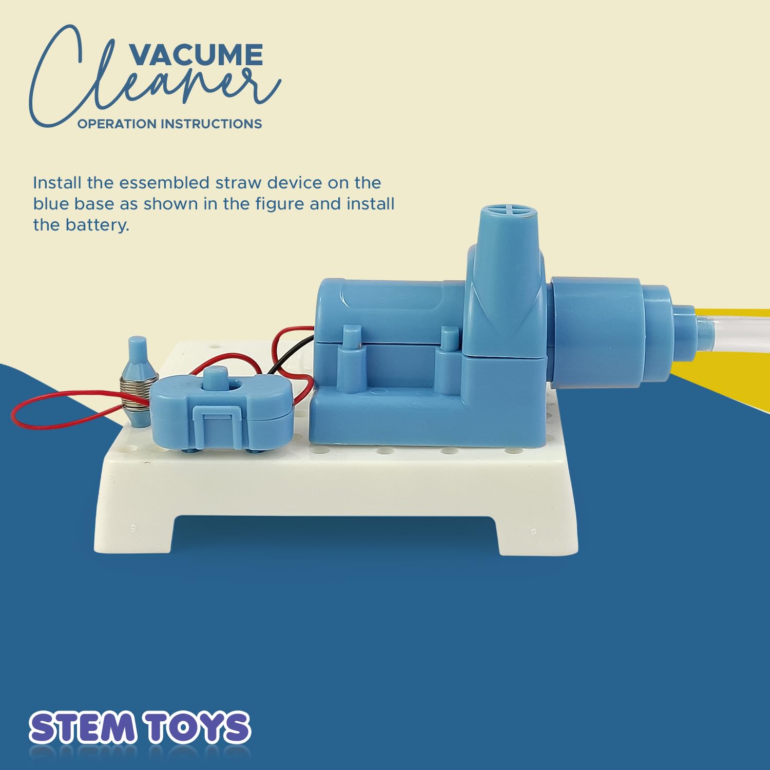 FUN NATION DIY Vacuum Cleaner STEM Toy Kit for Kids, Electric Science Project Learning Robotics Experiment Kit Motor Based Educational Toy Birthday Gift for Boys Girls 8+ Years