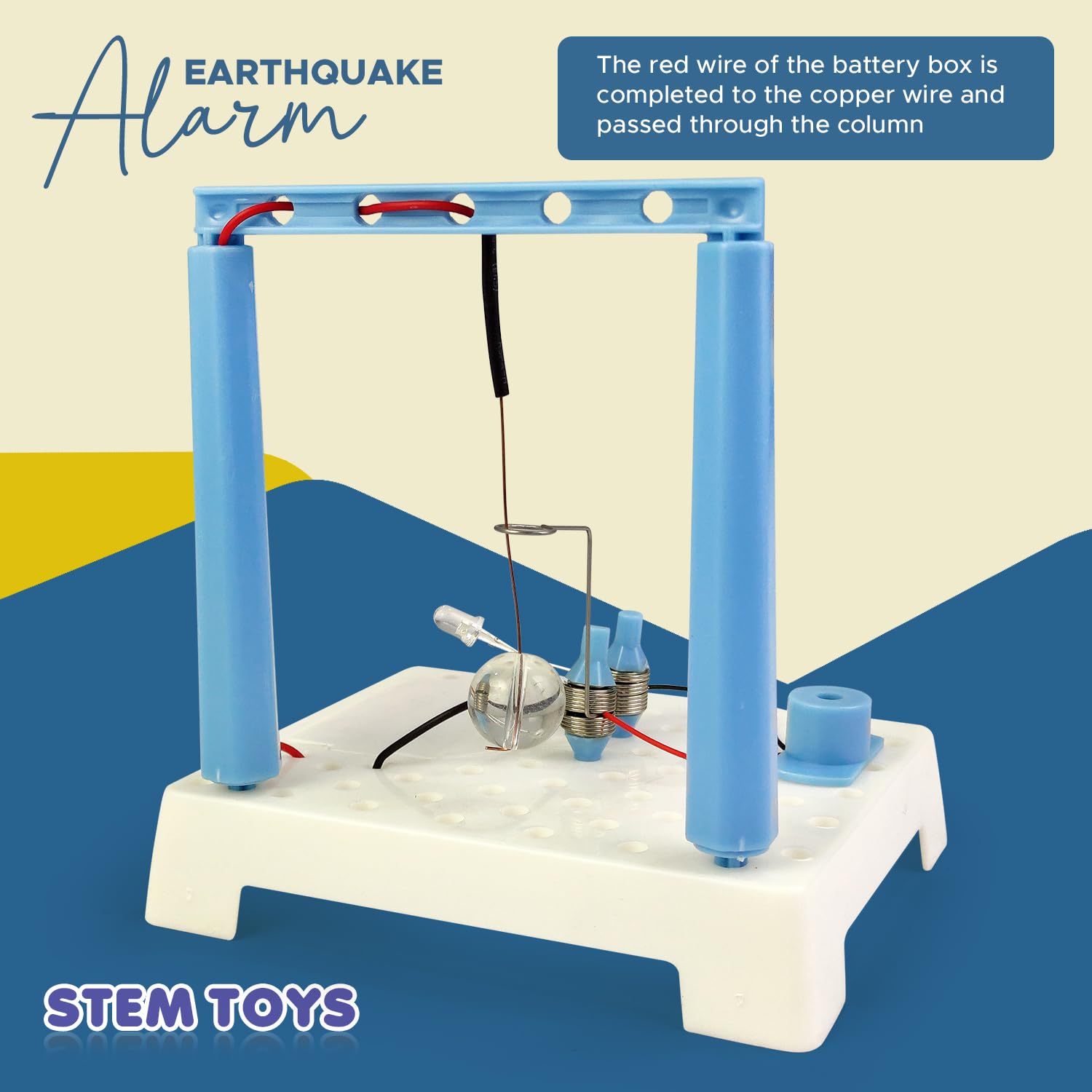 FUN NATION DIY Earthquake Alarm STEM Toy Kit for Kids, Electric Science Project Learning Toy Sensor Based Educational Experiment Kit, Robotics Circuit Model Birthday Gift for Boys Girls 8+ Years - Fun Nation