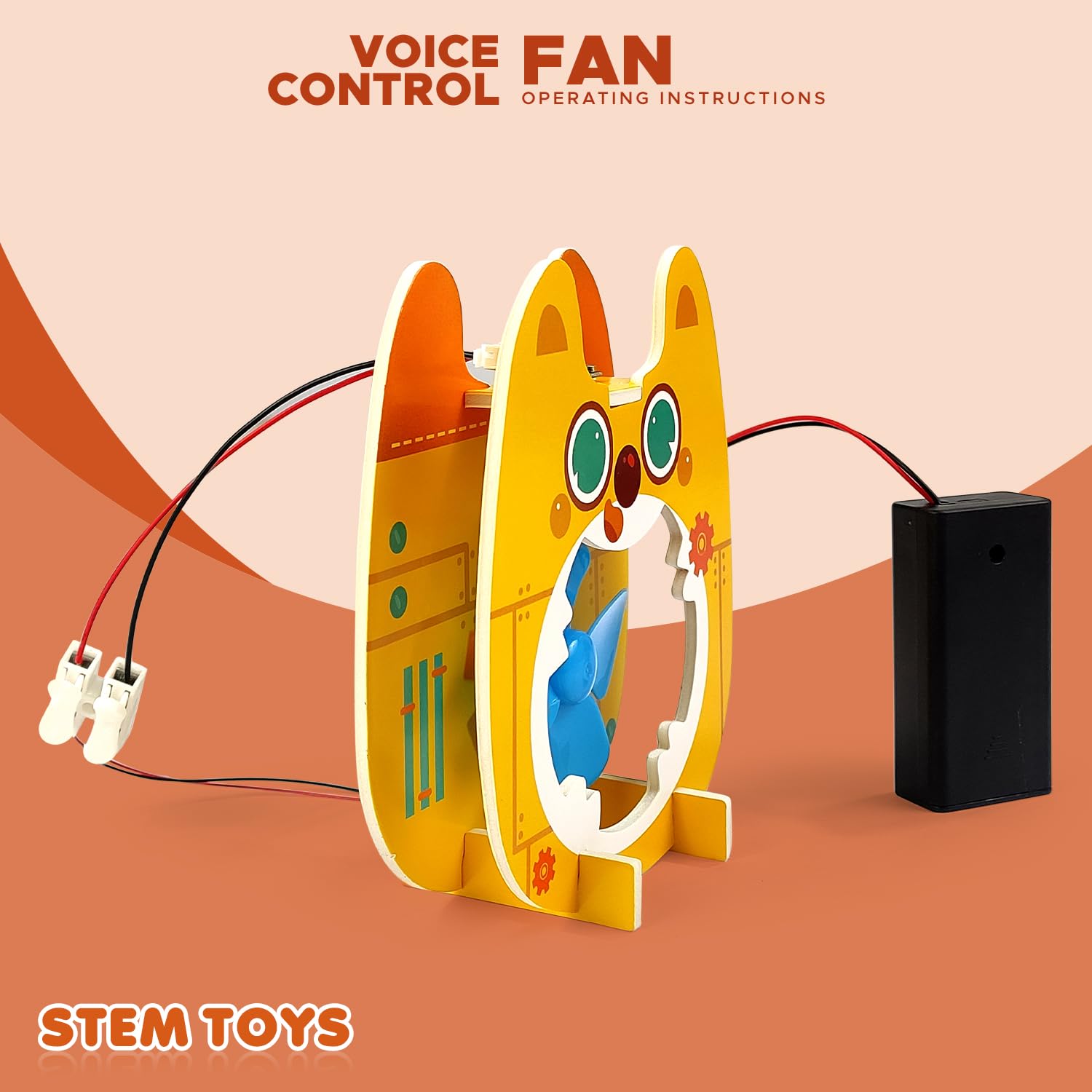 FUN NATION STEM Toy Kit Voice Control Fan for Kids, DIY Electric Science Project, Robotics Science Kit for Beginners, Coding & Motor Learning Toy 8+ Years