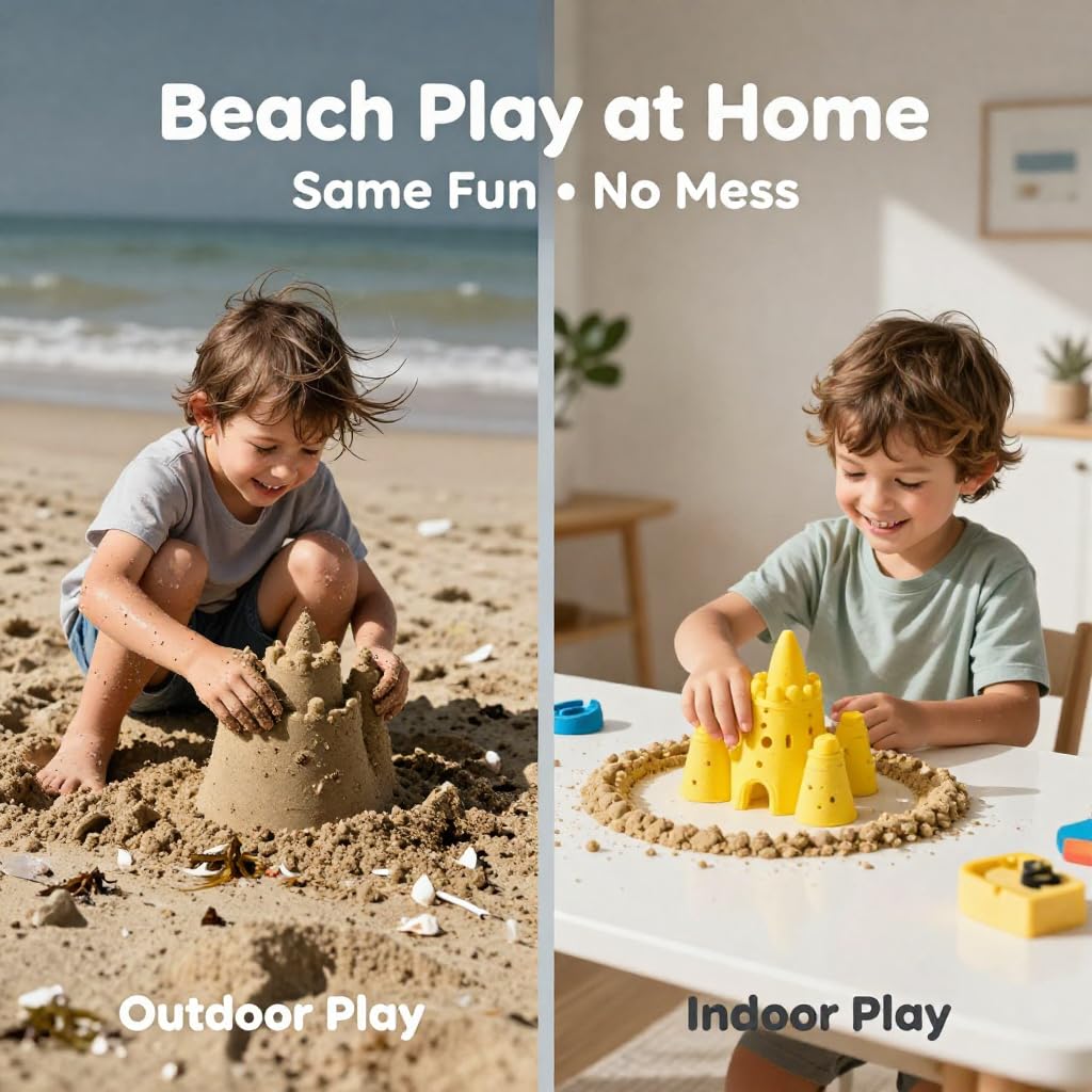 FUN NATION Kinetic Sand Art Kit | Non-Toxic Play Set with Castle Moulds | Summer Play hub Toys | Slime for Kids 3 to 10 Years | Birthday or Return Gift for Kids Age 6-10
