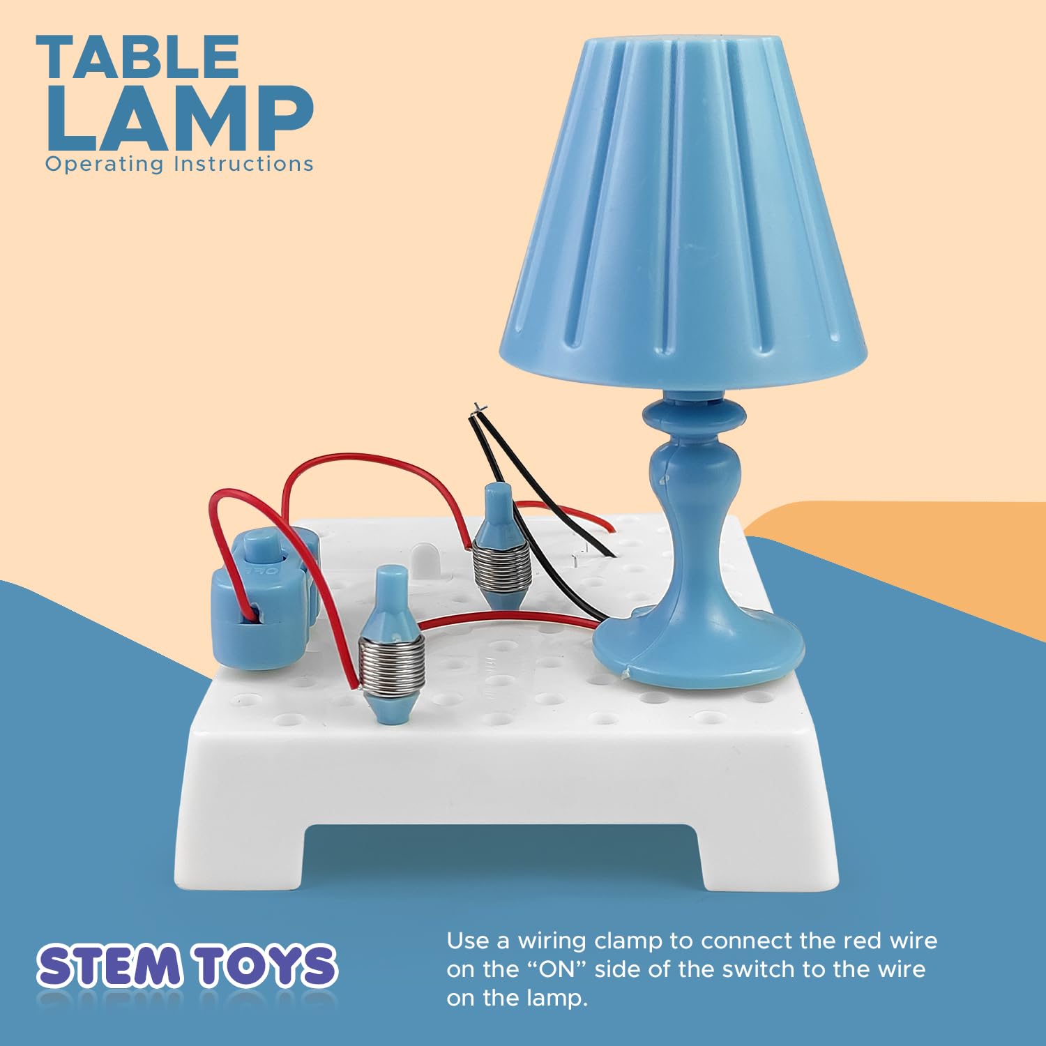 FUN NATION DIY Table Lamp STEM Toy Kit for Kids, Electric Circuit Science Project Learning Toy Educational Experiment Kit, Light Model Building Set Birthday Gift for Boys Girls 8+ Years