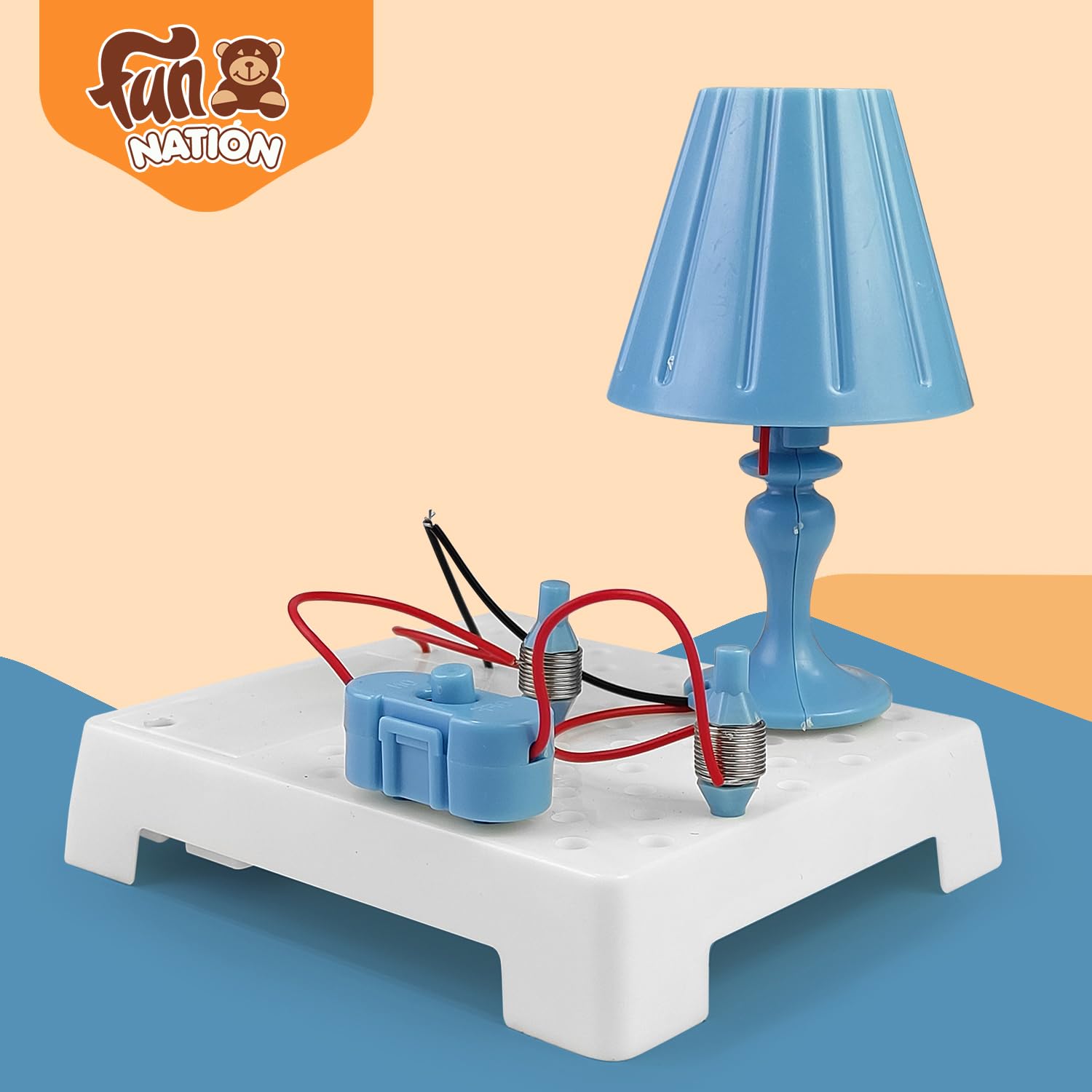 FUN NATION DIY Table Lamp STEM Toy Kit for Kids, Electric Circuit Science Project Learning Toy Educational Experiment Kit, Light Model Building Set Birthday Gift for Boys Girls 8+ Years
