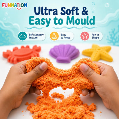 FUNNATION Sea Creatures Sand Art Kit for Kids, Soft Play Sand with 8 Colourful Sea A… - product image 3 | Fun Nation