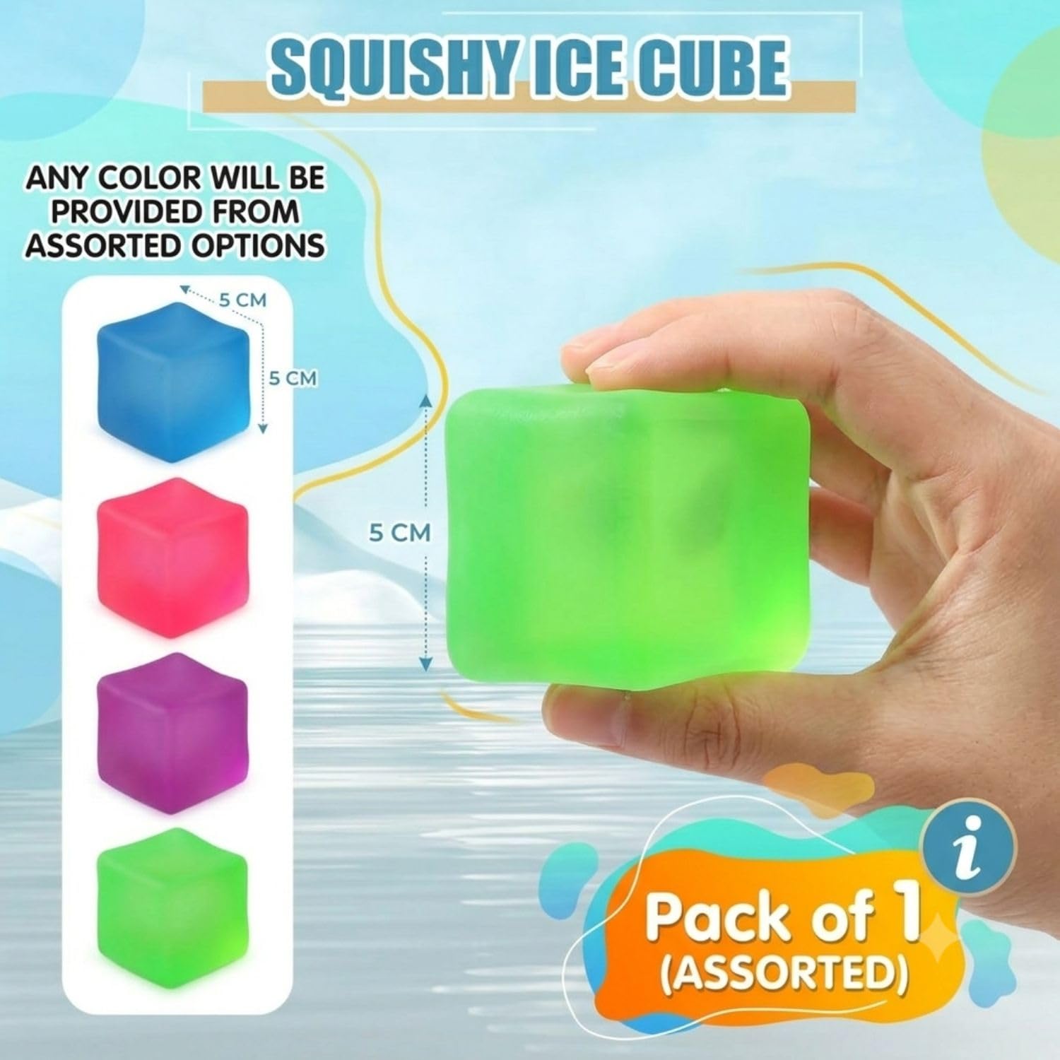 Fun Nation Squishy Ice Cube Sensory Fidget Toy - product image 4