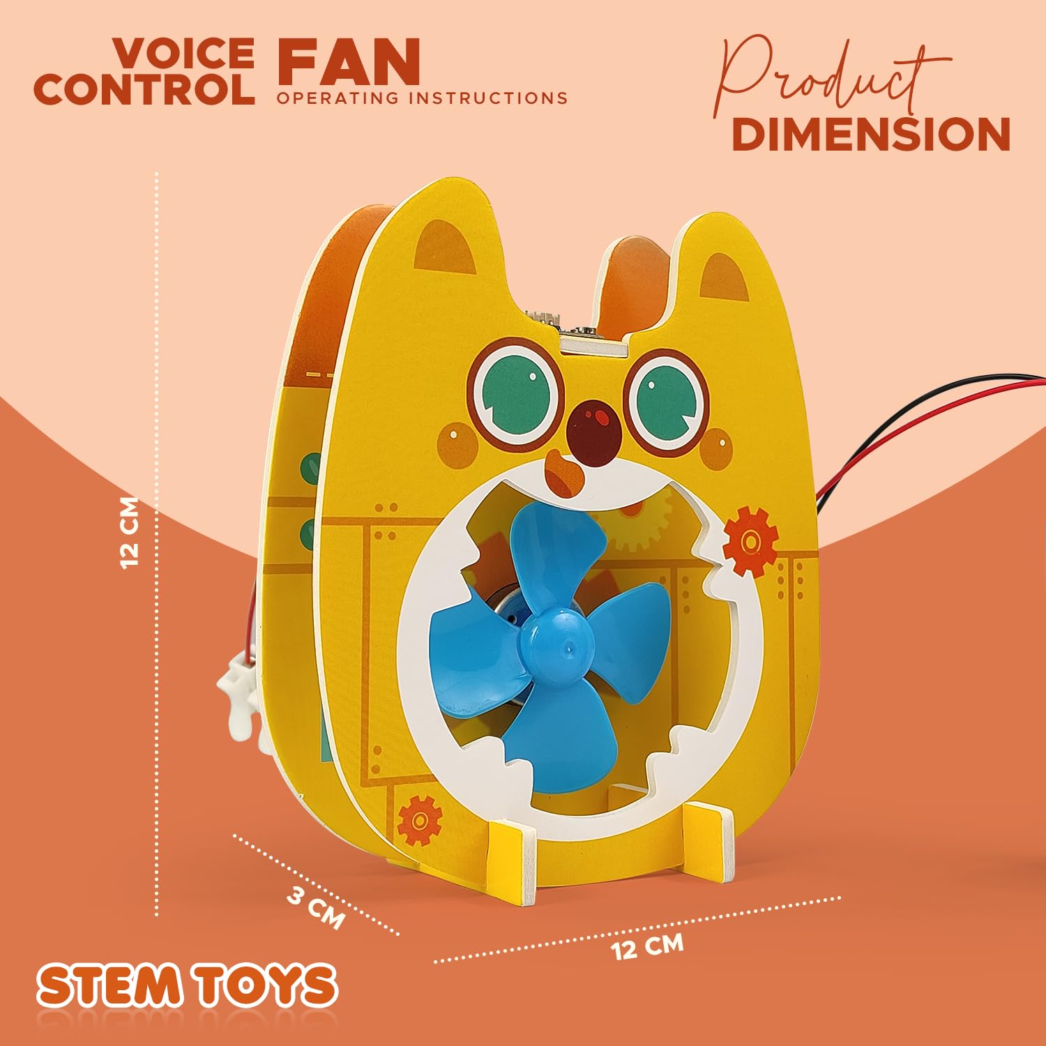 FUN NATION STEM Toy Kit Voice Control Fan for Kids, DIY Electric Science Project, Robotics Science Kit for Beginners, Coding & Motor Learning Toy 8+ Years