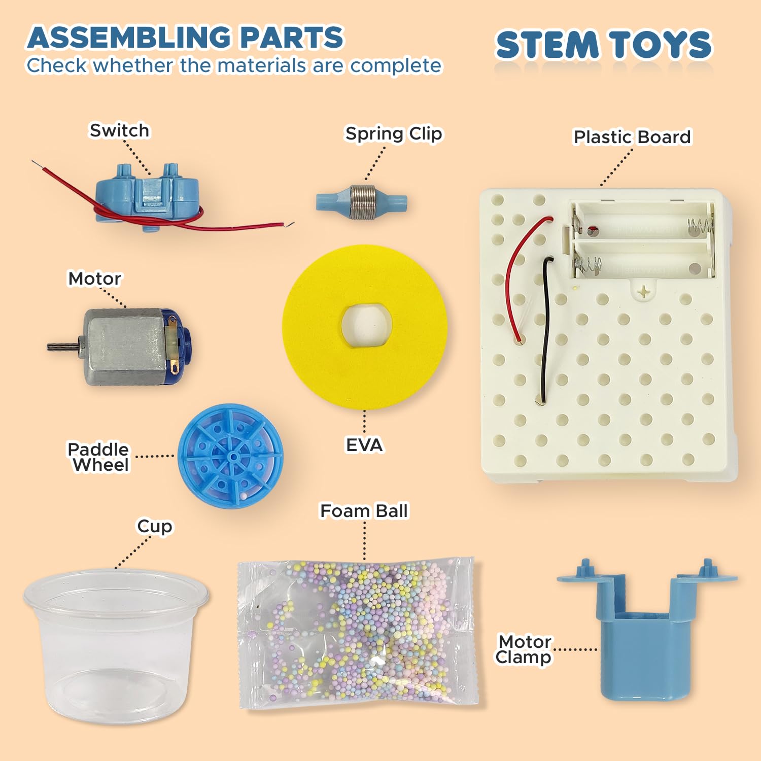FUN NATION STEM Electric Flying Snow Science Kit for Kids, DIY Electric Experiment Learning Toy Air Flow, Science Project Educational STEM Kit Birthday Gift for Boys Girls 8+ Years