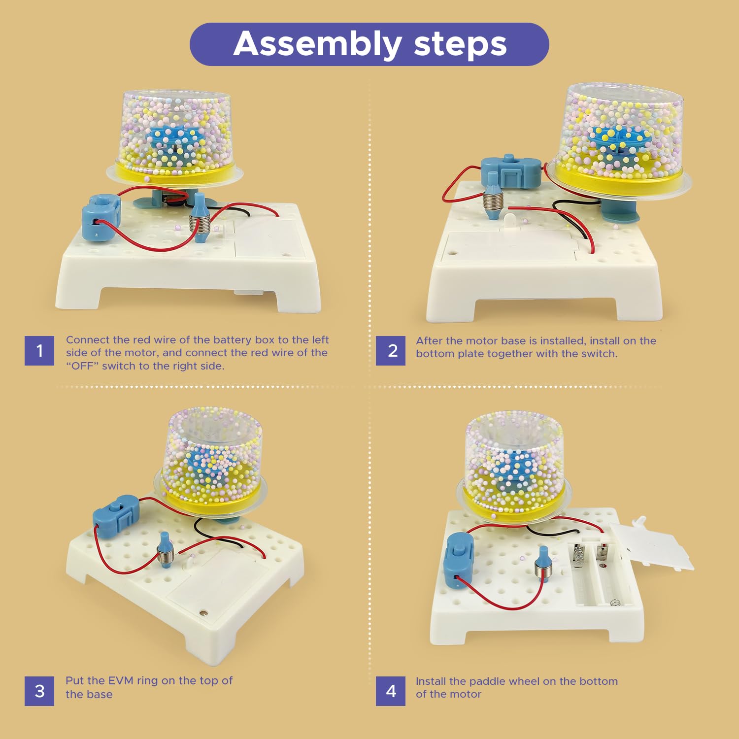 FUN NATION STEM Electric Flying Snow Science Kit for Kids, DIY Electric Experiment Learning Toy Air Flow, Science Project Educational STEM Kit Birthday Gift for Boys Girls 8+ Years