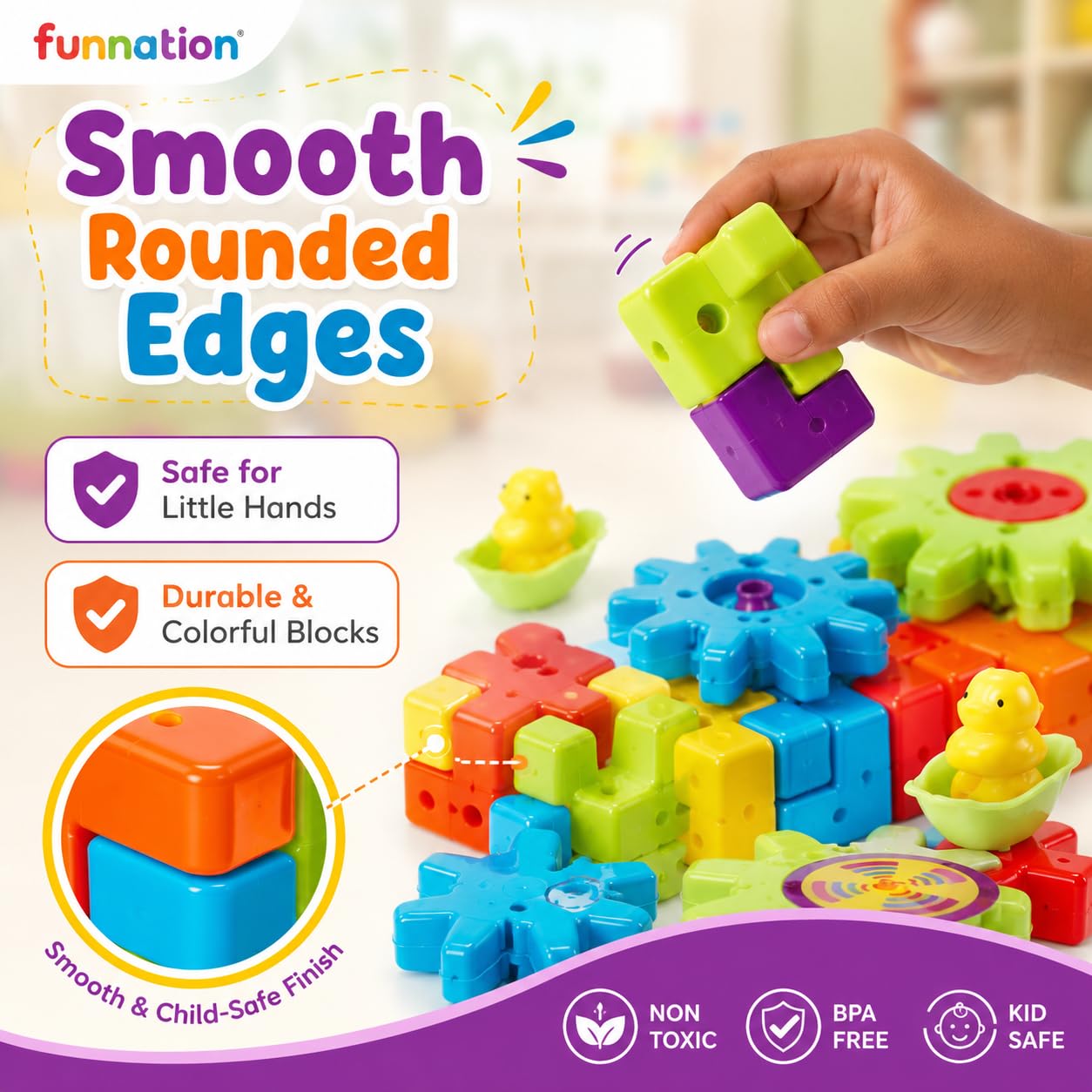 FUN NATION Miracle Bricks Building Blocks for Kids (2-5 Years Boys & Girls) | 101 Pieces Creative Construction Toy | Educational Learning Toy for 3, 4, 5 Year Old Kids