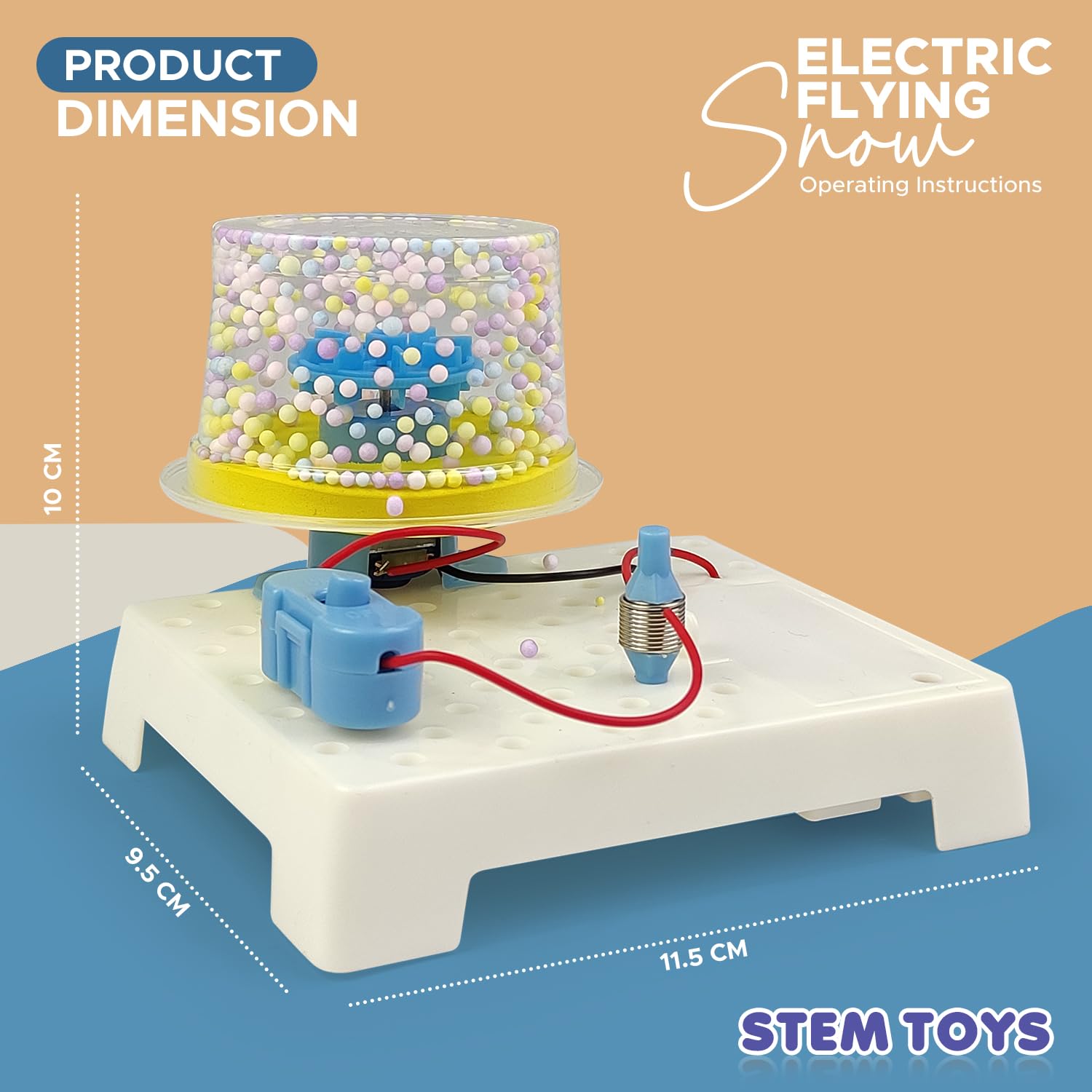 FUN NATION STEM Electric Flying Snow Science Kit for Kids, DIY Electric Experiment Learning Toy Air Flow, Science Project Educational STEM Kit Birthday Gift for Boys Girls 8+ Years