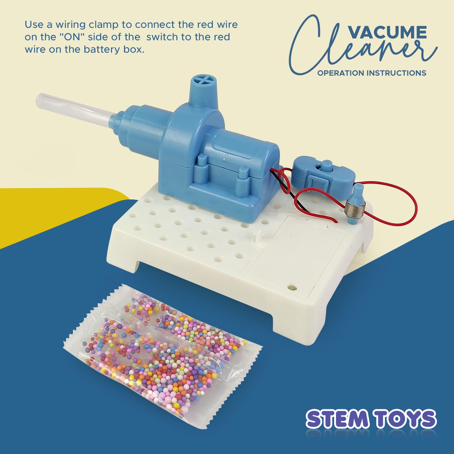 FUN NATION DIY Vacuum Cleaner STEM Toy Kit for Kids, Electric Science Project Learning Robotics Experiment Kit Motor Based Educational Toy Birthday Gift for Boys Girls 8+ Years