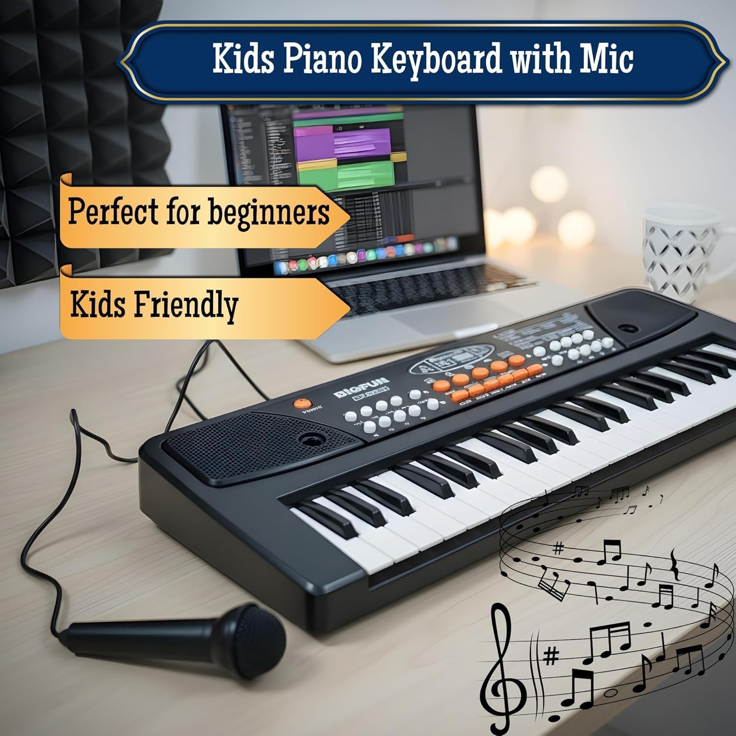 Fun Nation Rechargeable Piano Keyboard with Mic - product image 4