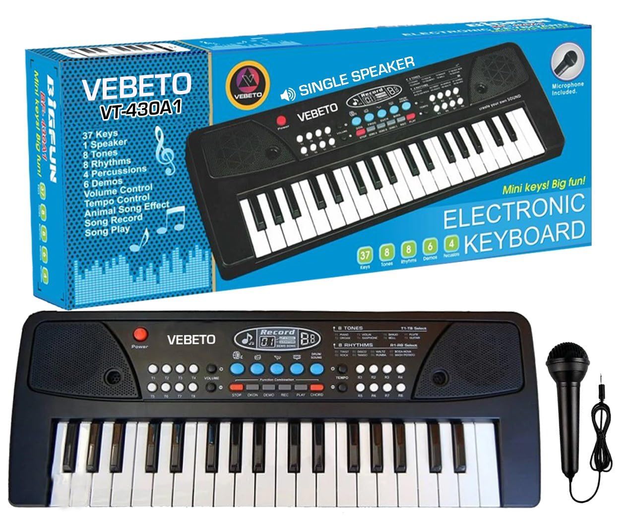 Fun Nation Rechargeable Piano Keyboard with Mic - product image 5