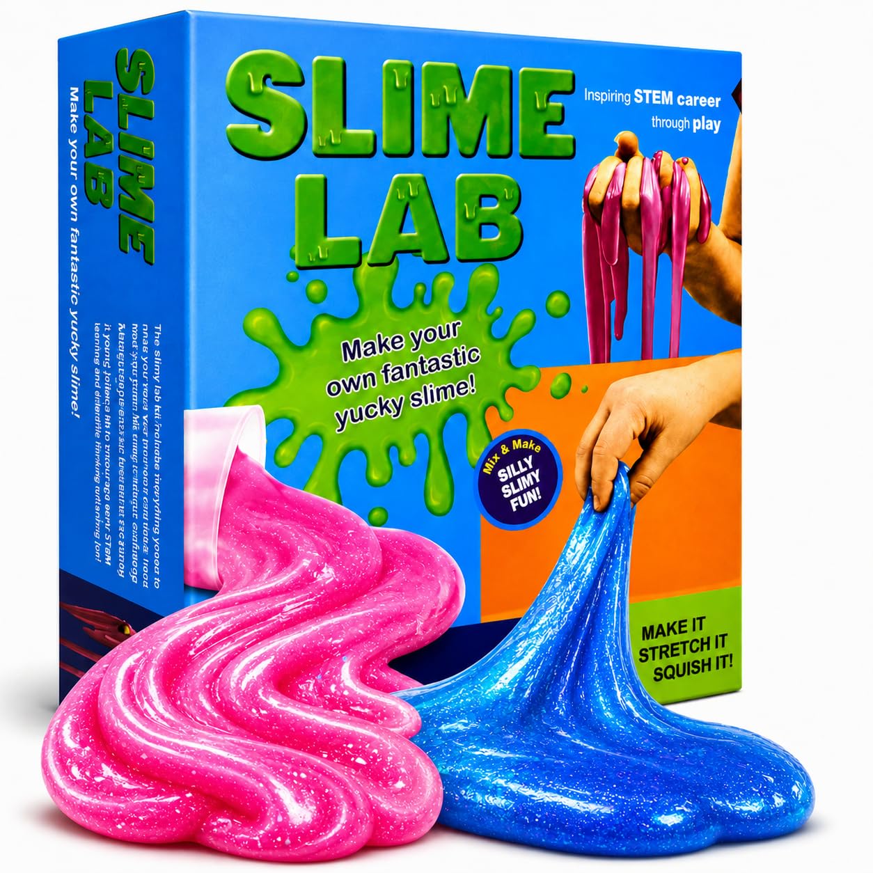 FUN NATION Slime Making Kit | Slime for Kids 3 to 10 Years | DIY & Science Experiment Kit | 20+ Glitter, Fluffy & Colorful Slimes | STEM Educational Craft Activity | Birthday Gift for Boys & Girls