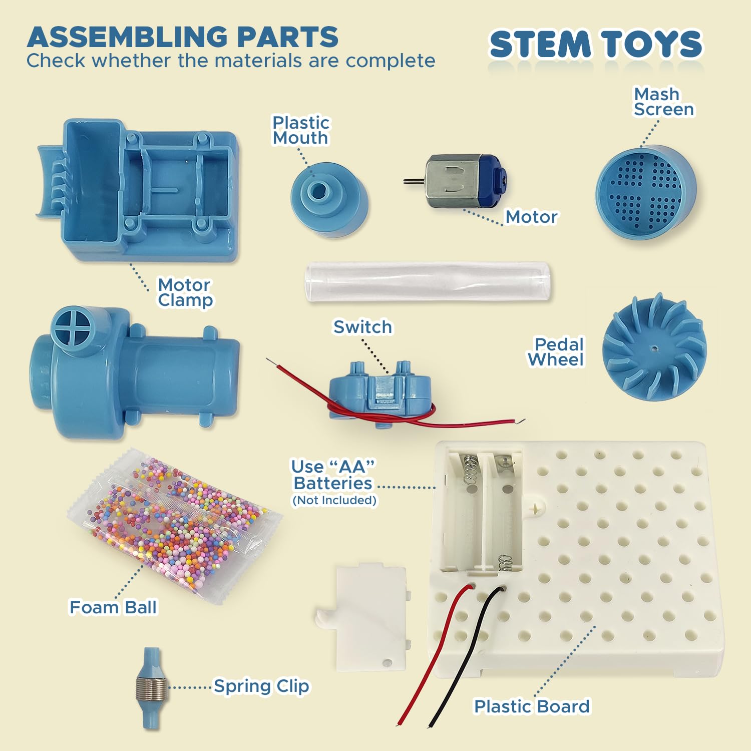 FUN NATION DIY Vacuum Cleaner STEM Toy Kit for Kids, Electric Science Project Learning Robotics Experiment Kit Motor Based Educational Toy Birthday Gift for Boys Girls 8+ Years