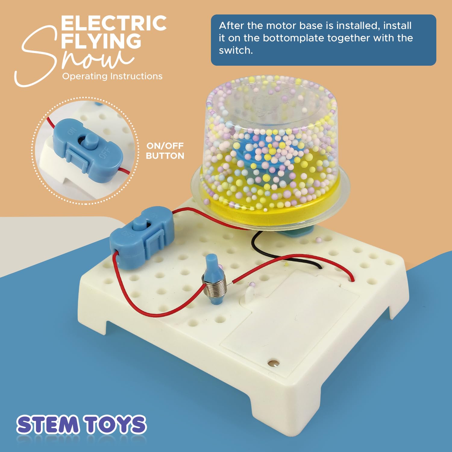 FUN NATION STEM Electric Flying Snow Science Kit for Kids, DIY Electric Experiment Learning Toy Air Flow, Science Project Educational STEM Kit Birthday Gift for Boys Girls 8+ Years