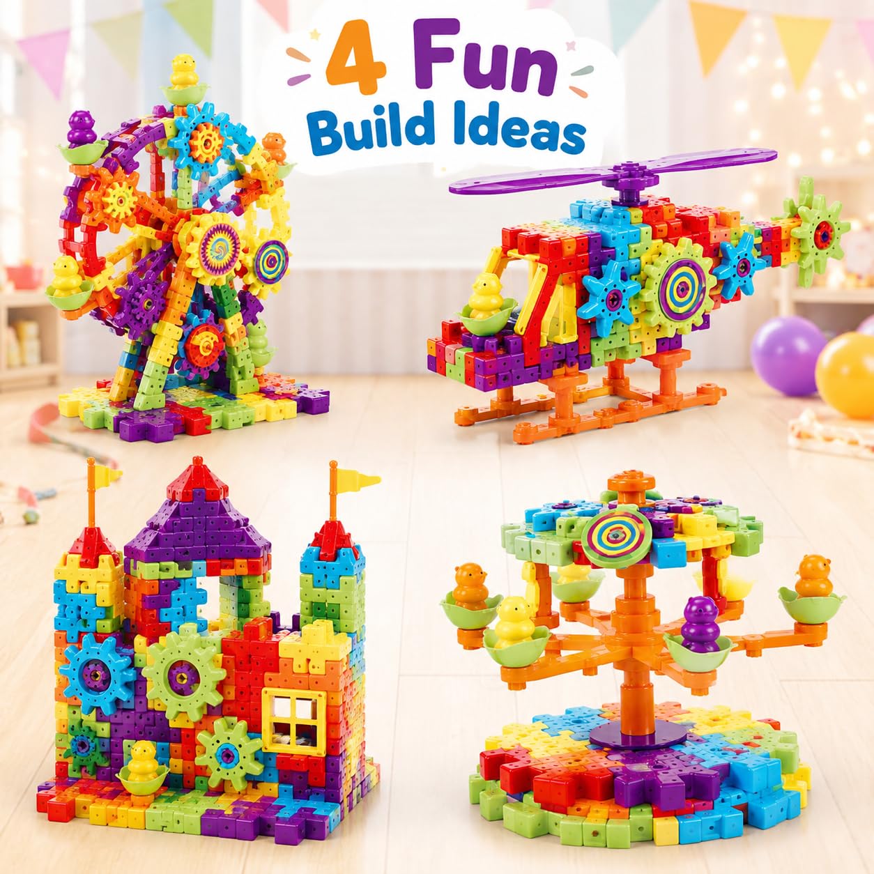 FUN NATION Miracle Bricks Building Blocks for Kids (2-5 Years Boys & Girls) | 101 Pieces Creative Construction Toy | Educational Learning Toy for 3, 4, 5 Year Old Kids