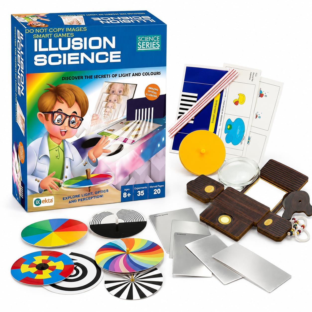 FUN NATION Illusion Science Kit for Kids (8+ Years) | Light & Color Experiment STEM Learning Toy | Toys for Boys 7-14 Years | Science Kit | Birthday Gift for Kids (Boys & Girls)