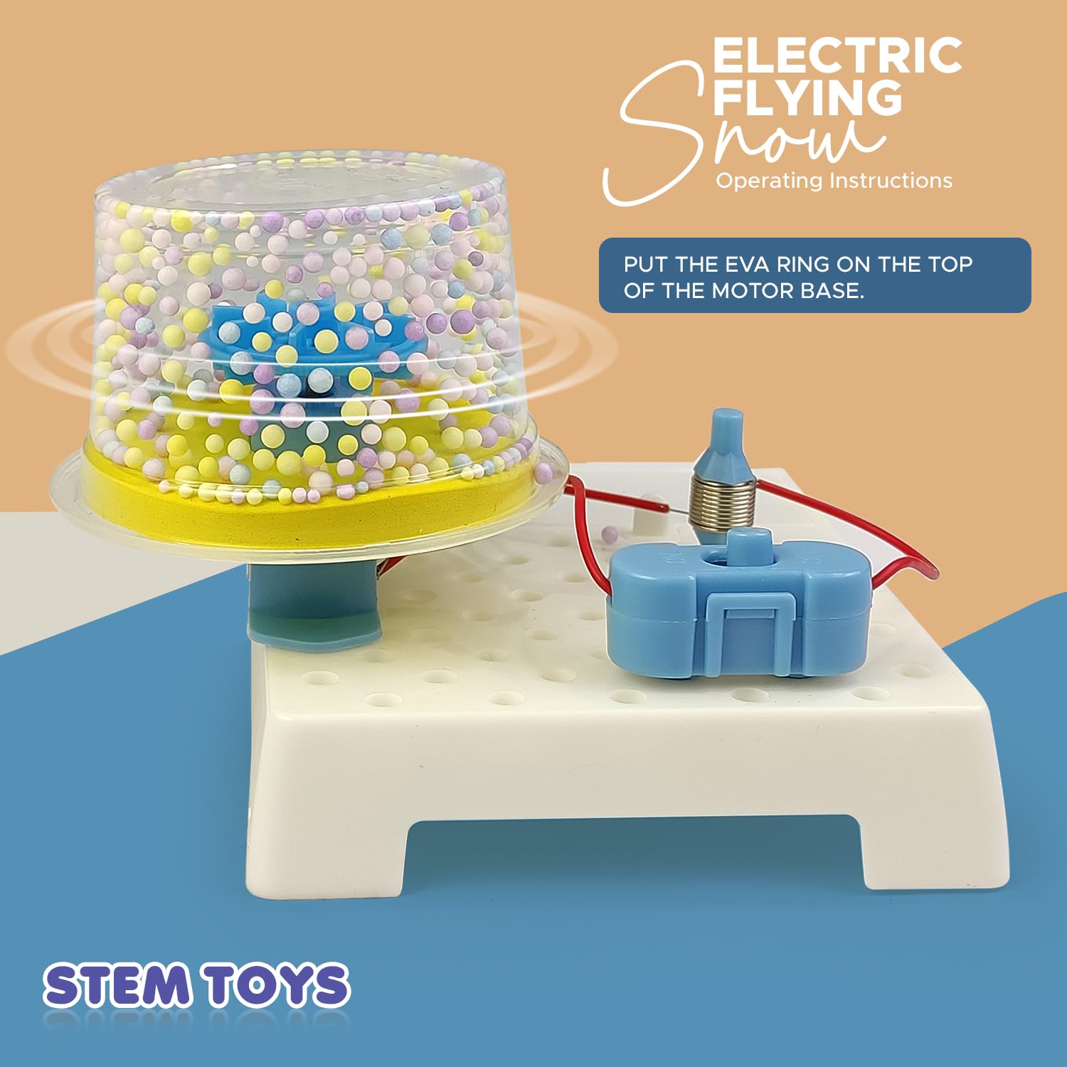 FUN NATION STEM Electric Flying Snow Science Kit for Kids, DIY Electric Experiment Learning Toy Air Flow, Science Project Educational STEM Kit Birthday Gift for Boys Girls 8+ Years