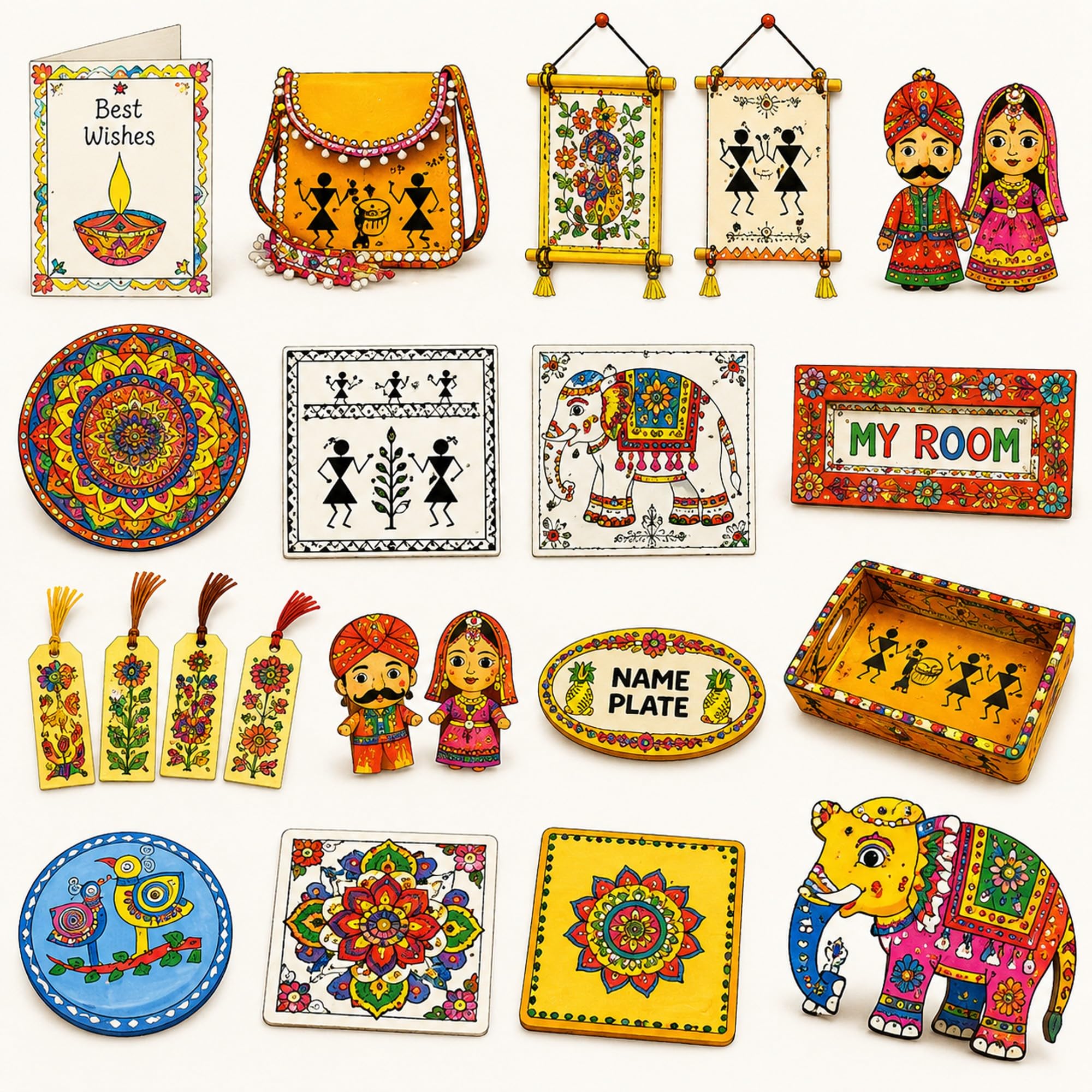 FUN NATION 5 in 1 Indian Art Craft Kit for Kids (5+ Years) | Drawing & DIY Activity Kit | Toys for Girls 7-14 Years | Gift for Girls Age 8-10 & 12-14 Years | Creative Learning Set