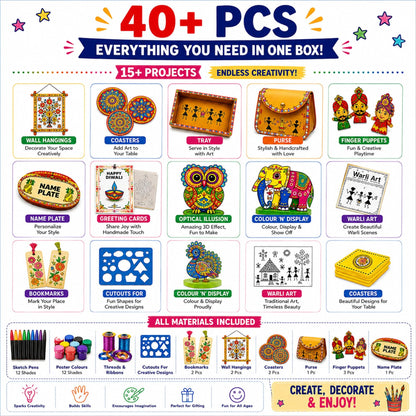 FUN NATION 5 in 1 Indian Art Craft Kit for Kids (5+ Years) - product image 5 | Fun Nation