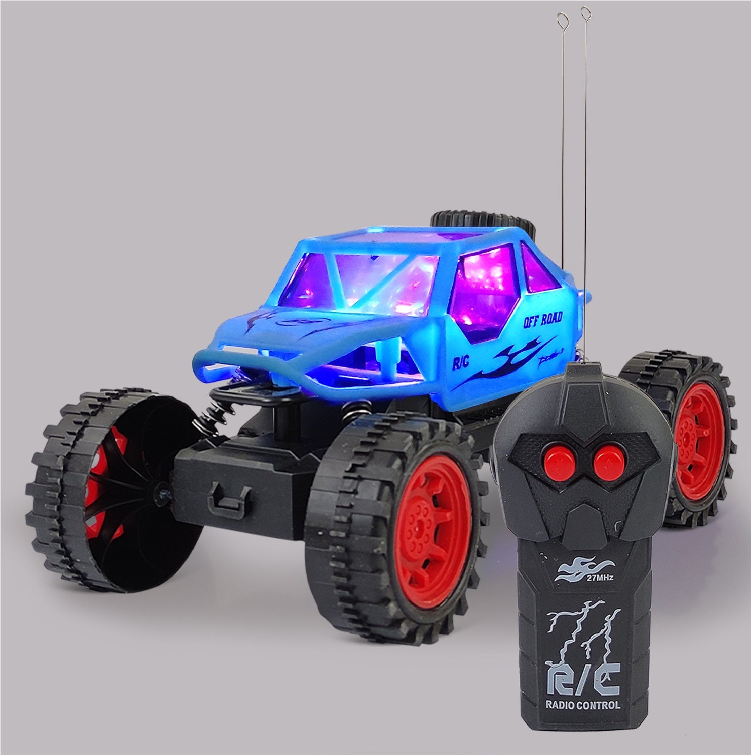 NHR Remote Control Monster Truck Off-Road Speed Jeep Truck with Attractive Lights , Hummer Car , Rock Crawler Climbing Car for 3+ Year Kids (Yellow)