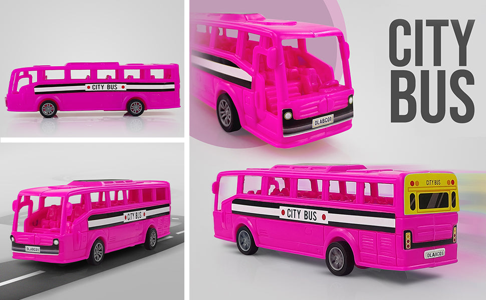 NHR Plastic Friction Powered Toy Bus for 2 Years+ Kids (Choose Any Color)