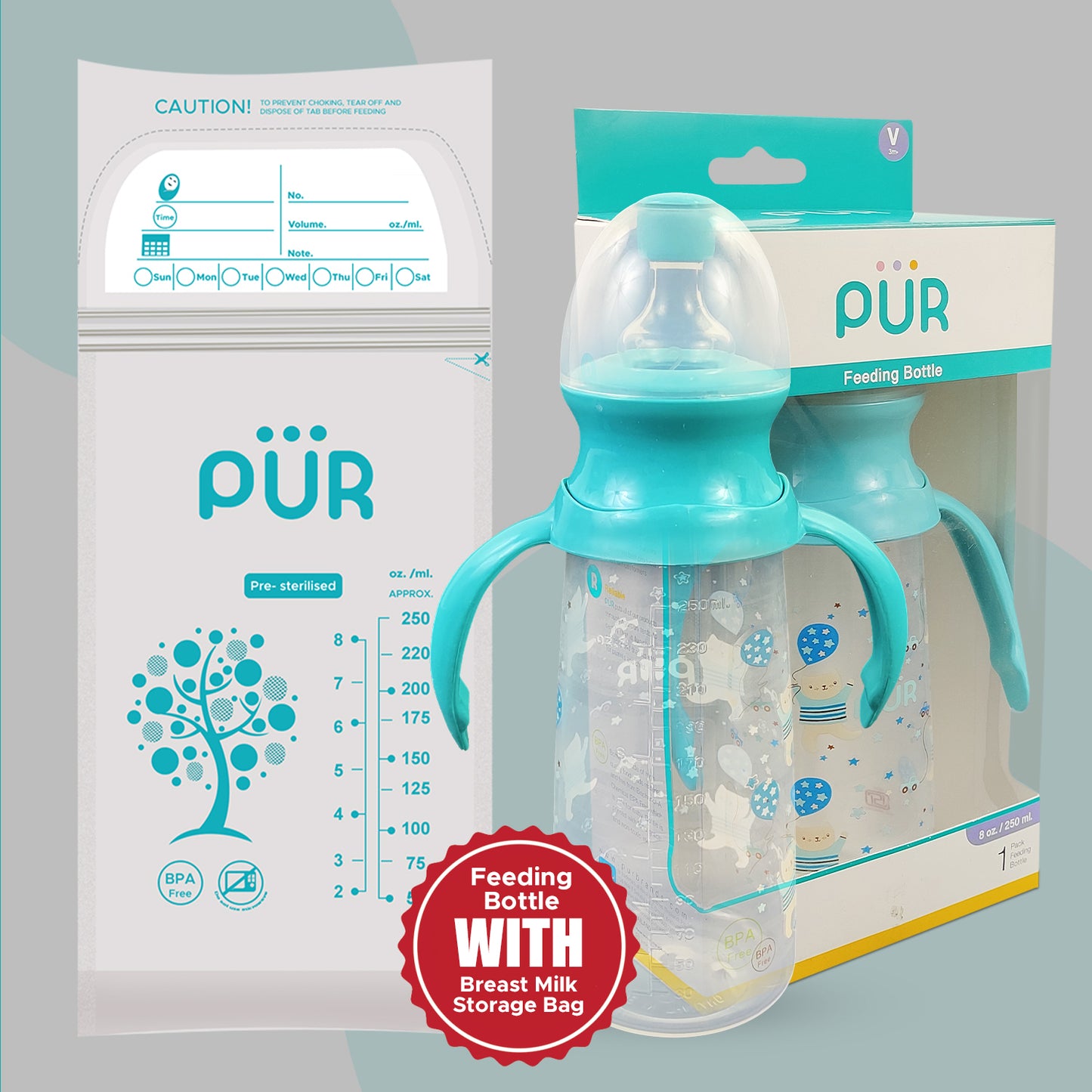 PUR 1104 Baby Feed Bottle (Choose Any Color)