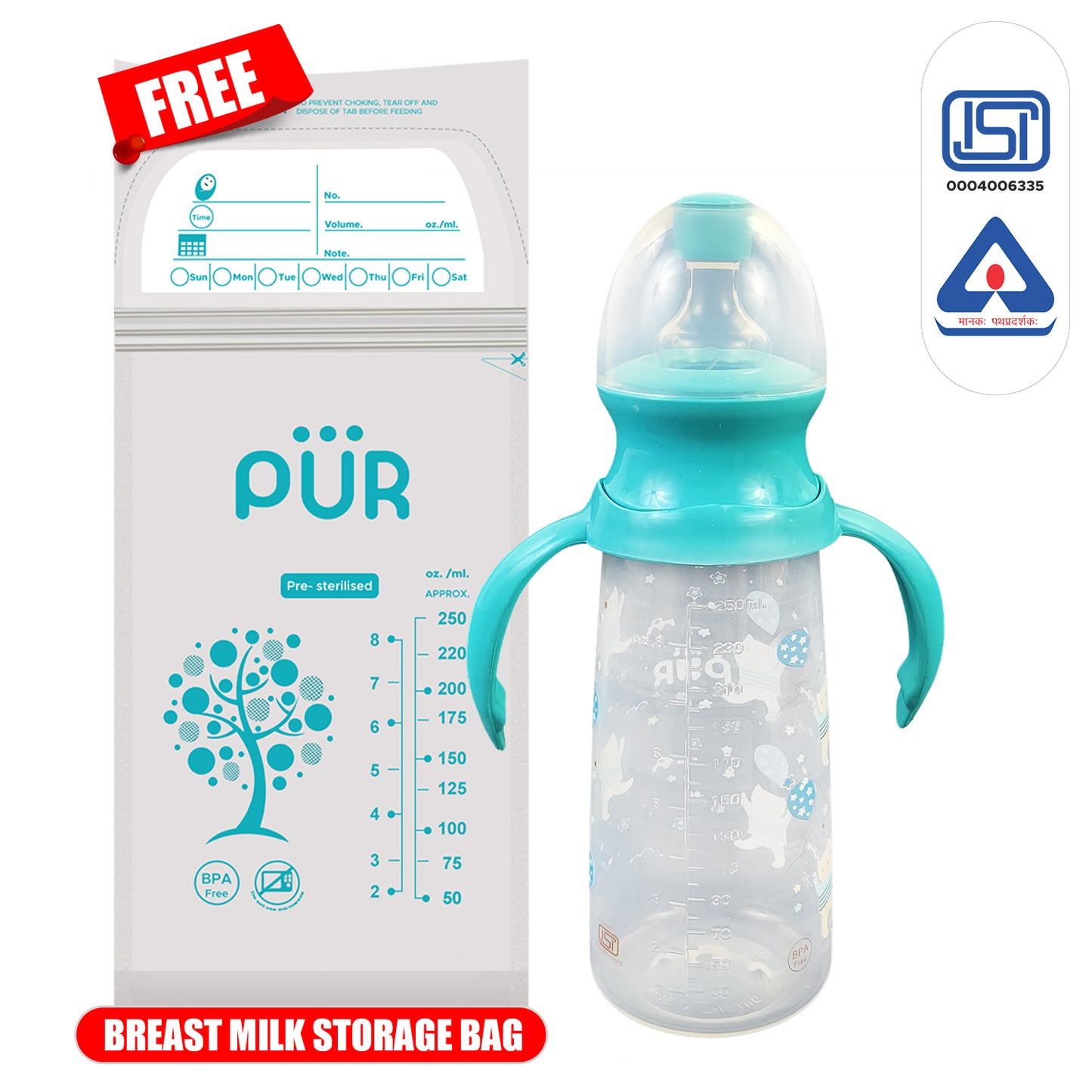 PUR 1104 Baby Feed Bottle (Choose Any Color)