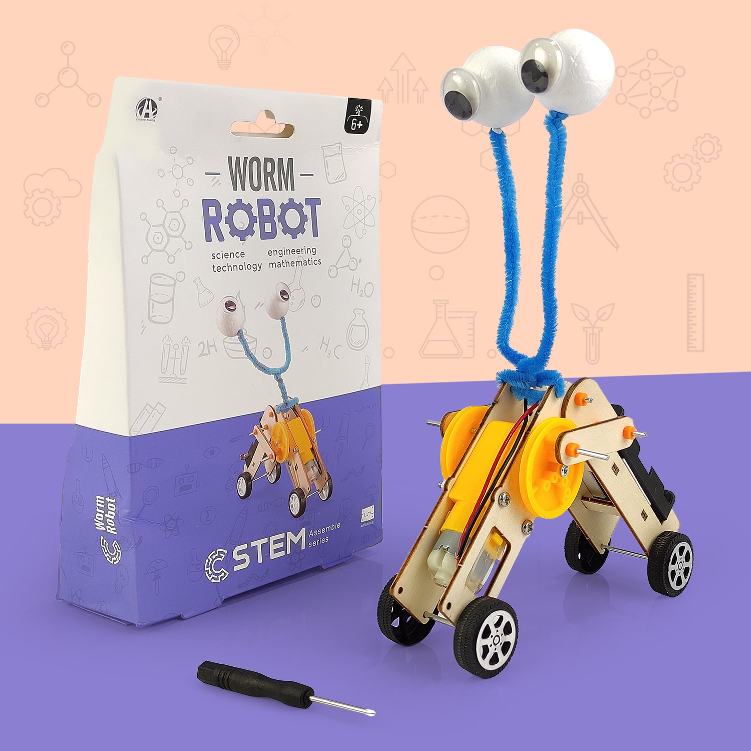 NHR DIY Worm Robot | STEM Toys For Experiment Purpose | Science Project Kit Educational Toy For Kids 6+ Years