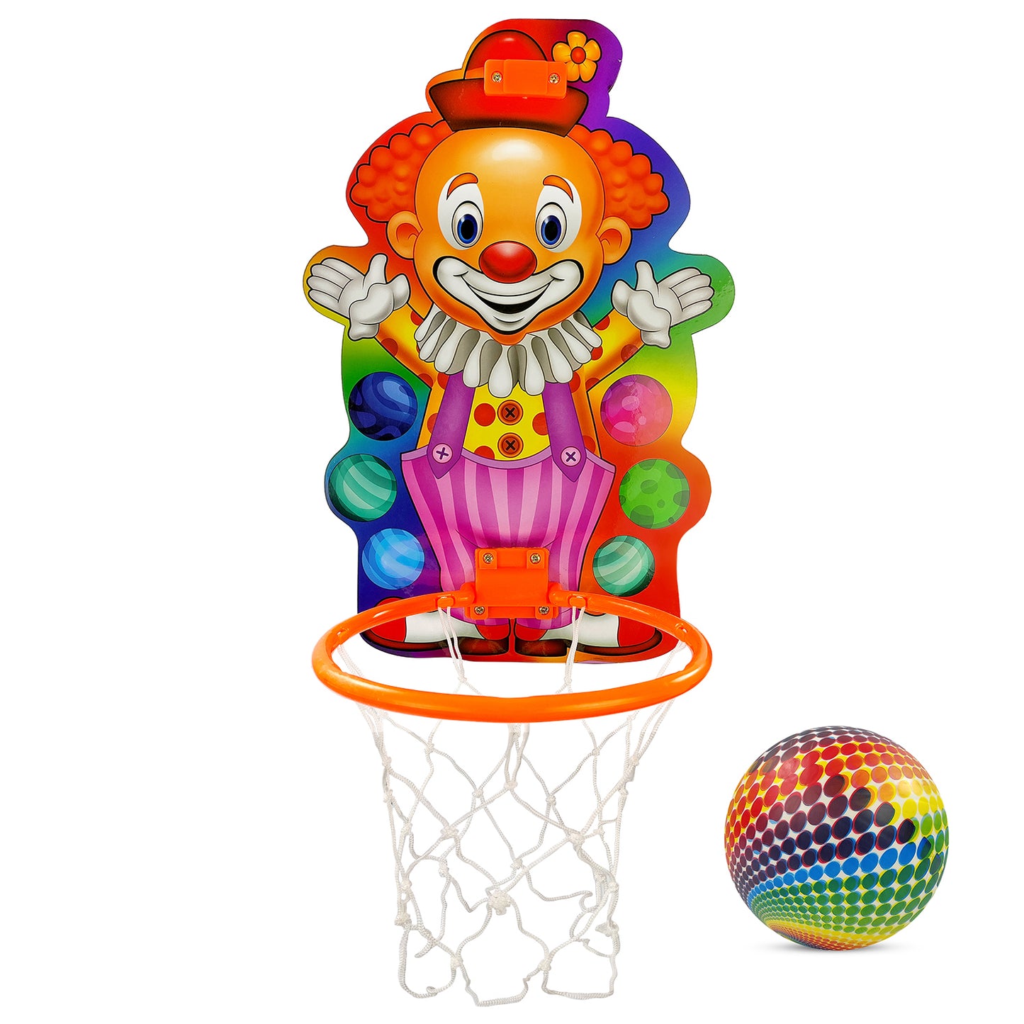 NHR Small Basket Ball kit Set with Ring for Kids (Joker Face Printed)