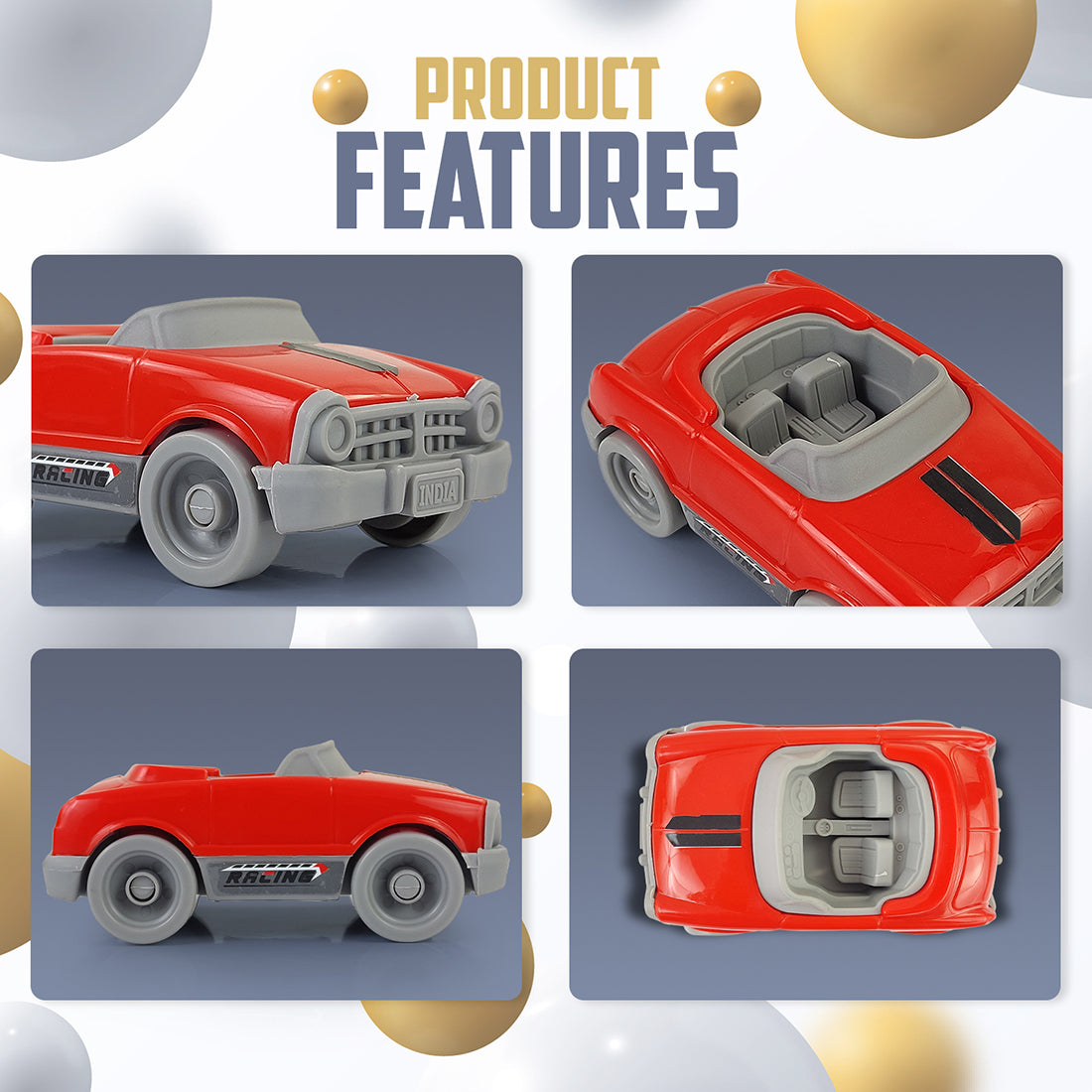 NHR Dinky Push Car Toy Car for Kids (Choose any Color)