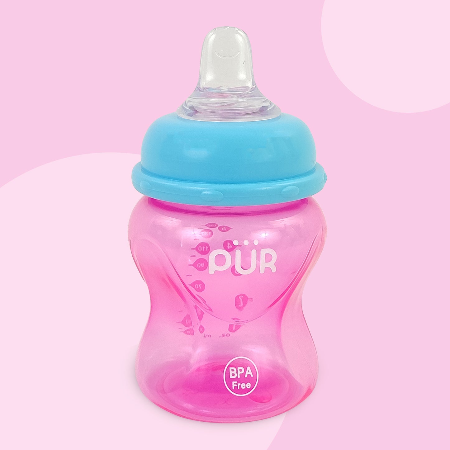 PUR Multi Grasp Baby Sipper Bottle, Bottle for Baby (Pink)