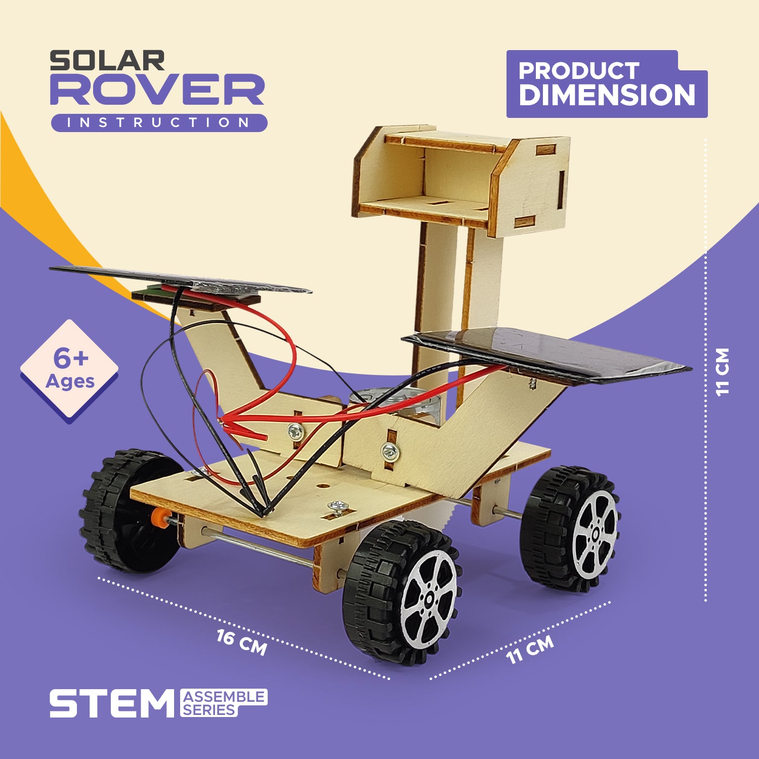 NHR DIY Solar Rover | STEM Toys | Science Project Kit Educational Toy For Kids 6+ Years | STEM Toys For Experiment Purpose