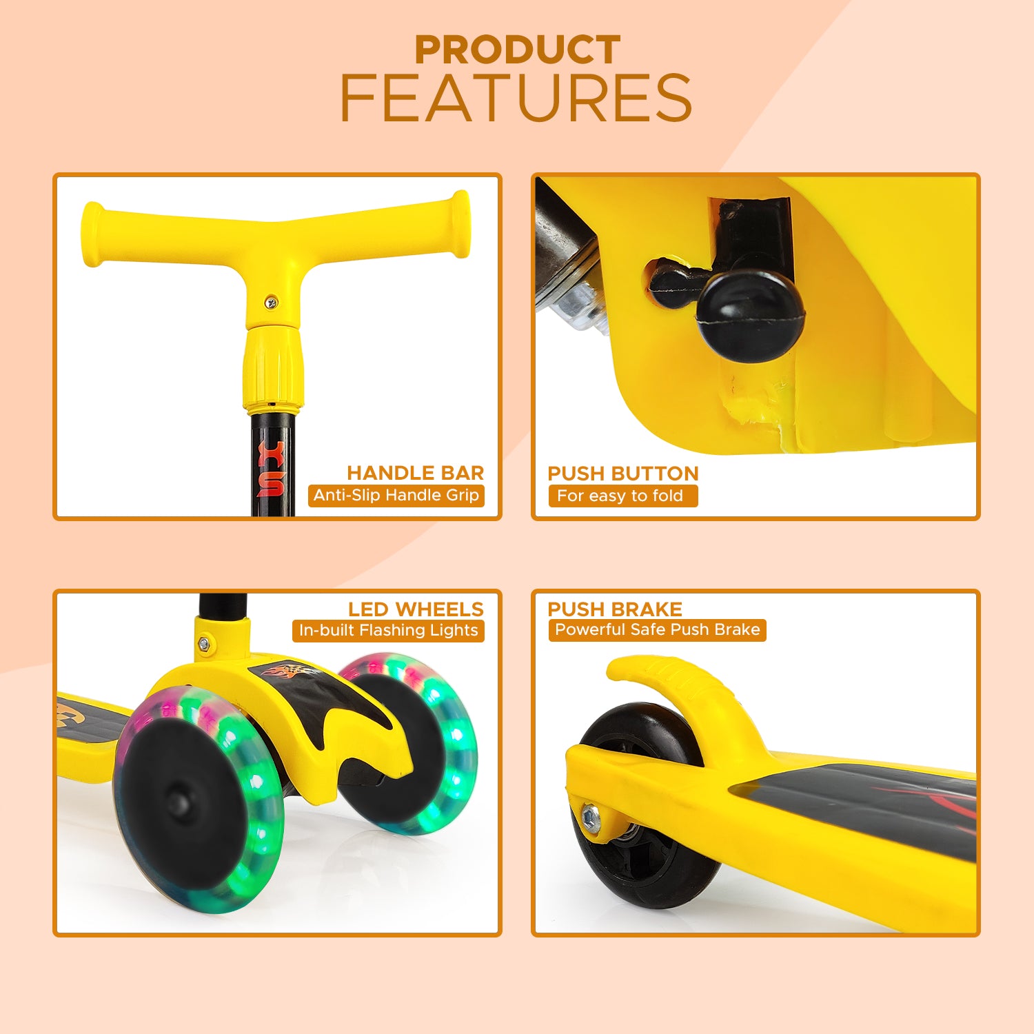 Fun Nation 4 Level Adjustable Height Smart Kick Scooter With LED Light Up Wheels - product image 19 | Fun Nation