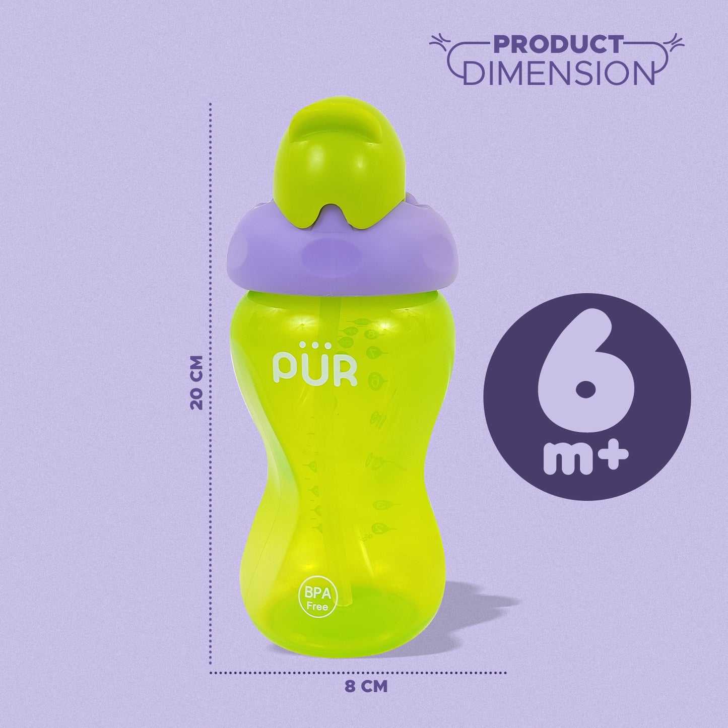 PUR 9811 Advanced Plus Wide Neck Feeding Bottle (5oz./150ml, Purple)