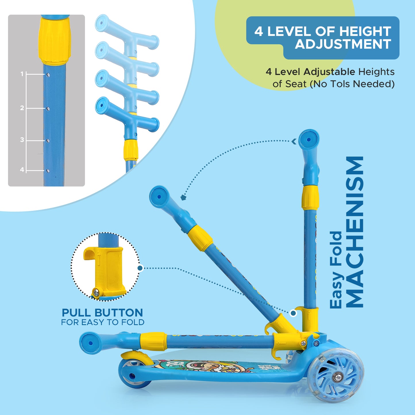 Fun Nation Smart Kick Scooter, Adjustable Height with LED Wheels (Choose Any Color) - product image 11 | Fun Nation