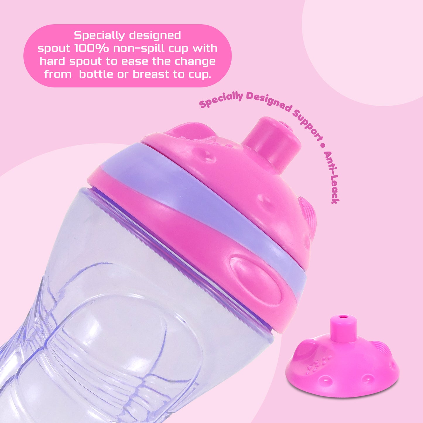 PUR 5508 Click & Lock Sippy Cup 360ml / 12oz (Pink, 12+ Months)