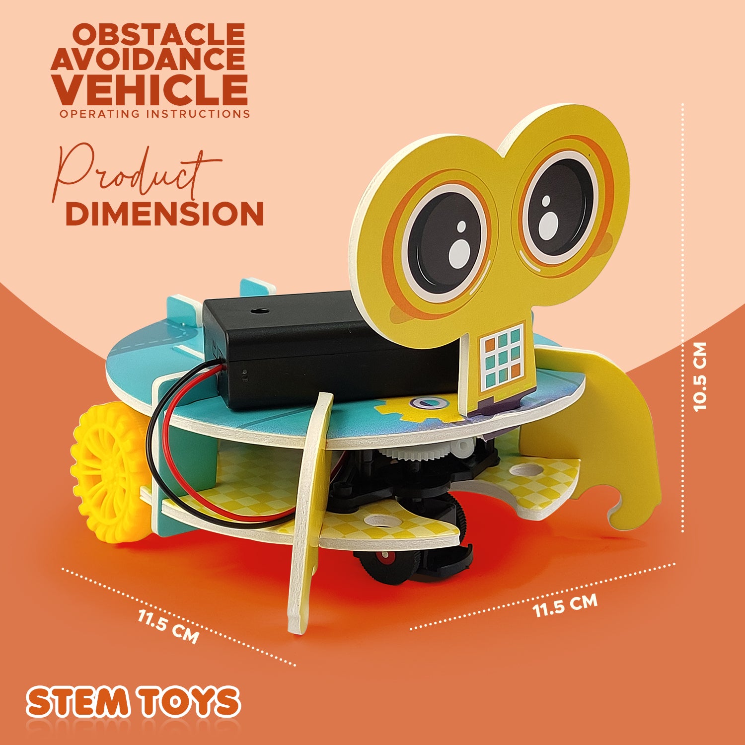 NHR DIY Obstacle Avoidance Toy | STEM Toy | Science Project Kit Perfect For Kids 6+ Years