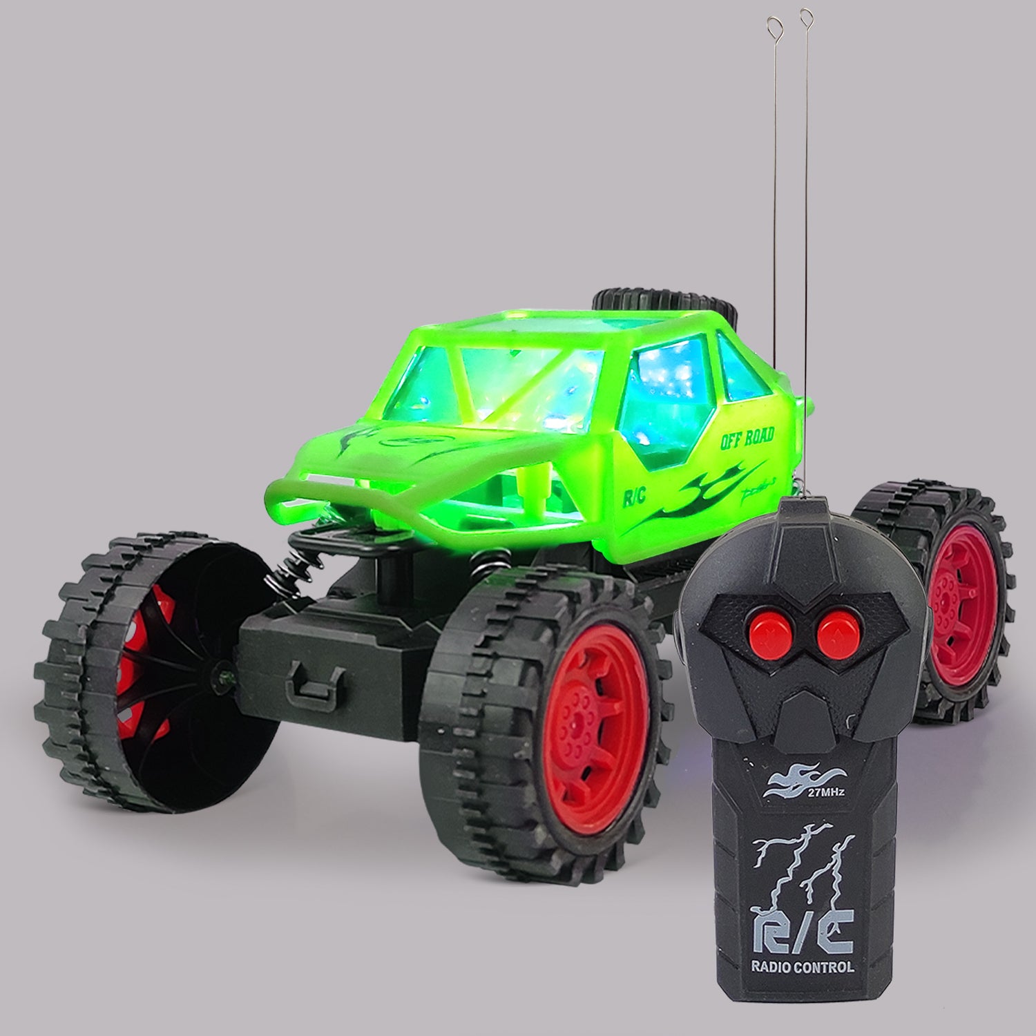 NHR Remote Control Monster Truck Off-Road Speed Jeep Truck with Attractive Lights , Hummer Car , Rock Crawler Climbing Car for 3+ Year Kids (Yellow)