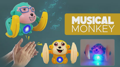 Fun Nation Dancing and Spinning Tumble Monkey Toy with Light and Music Sound Control (Assorted Design & Color)