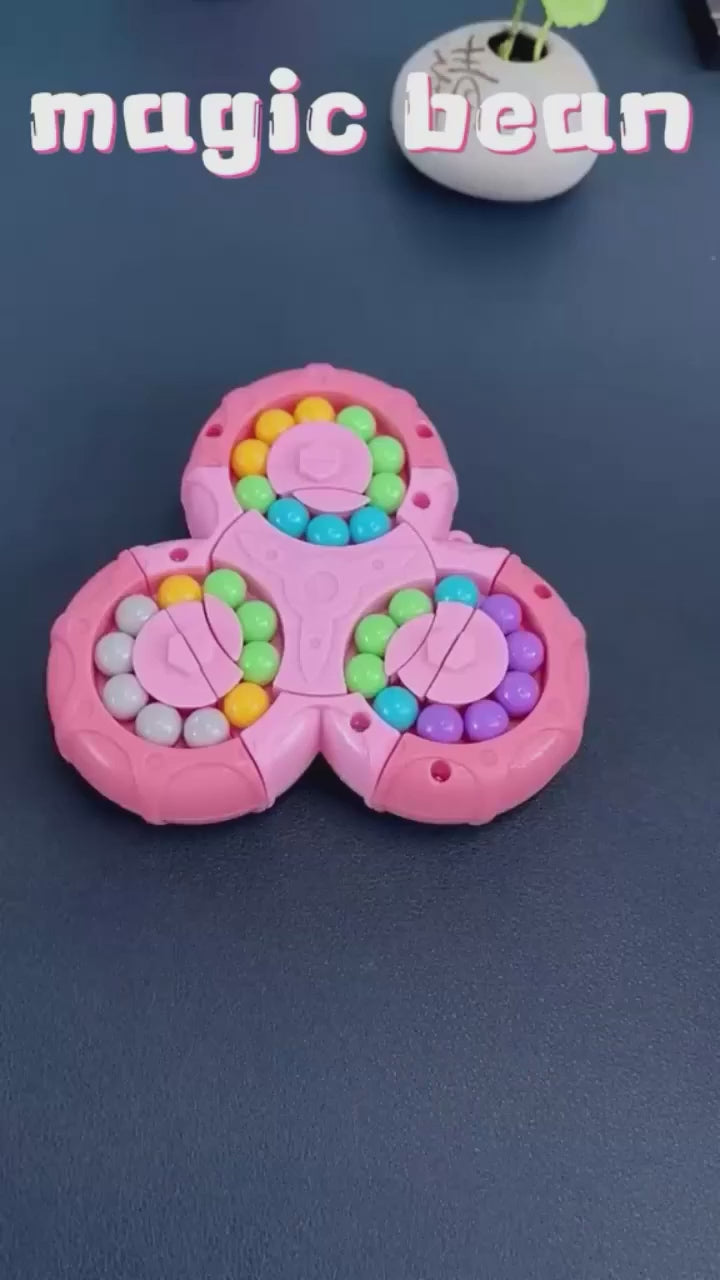 Fun Nation Rotating Magic Bean Toys Decompression Rotating Small Beads Magic Cube Toys for Kids Puzzle Educational Toys for 3 Years Old (Random Color)