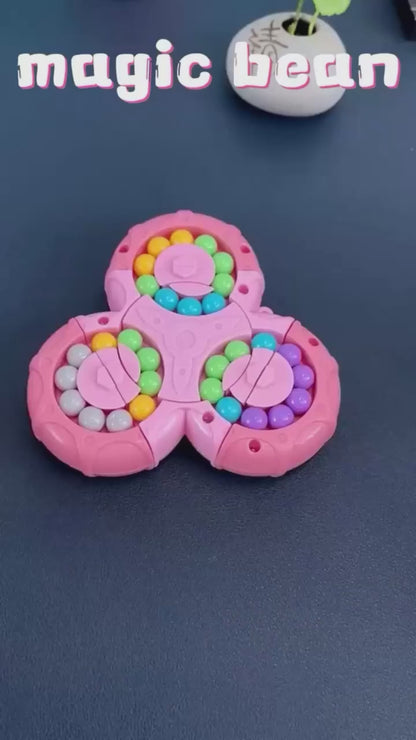 Fun Nation Rotating Magic Bean Toys Decompression Rotating Small Beads Magic Cube Toys for Kids Puzzle Educational Toys for 3 Years Old (Random Color)