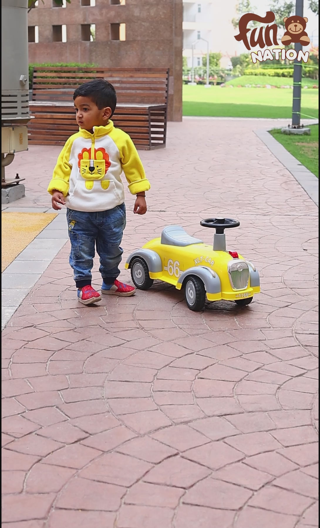 Fun Nation Push Ride On Push Car for Kids – With Music & Horn Steering - 1+ Yrs Baby Toy Car