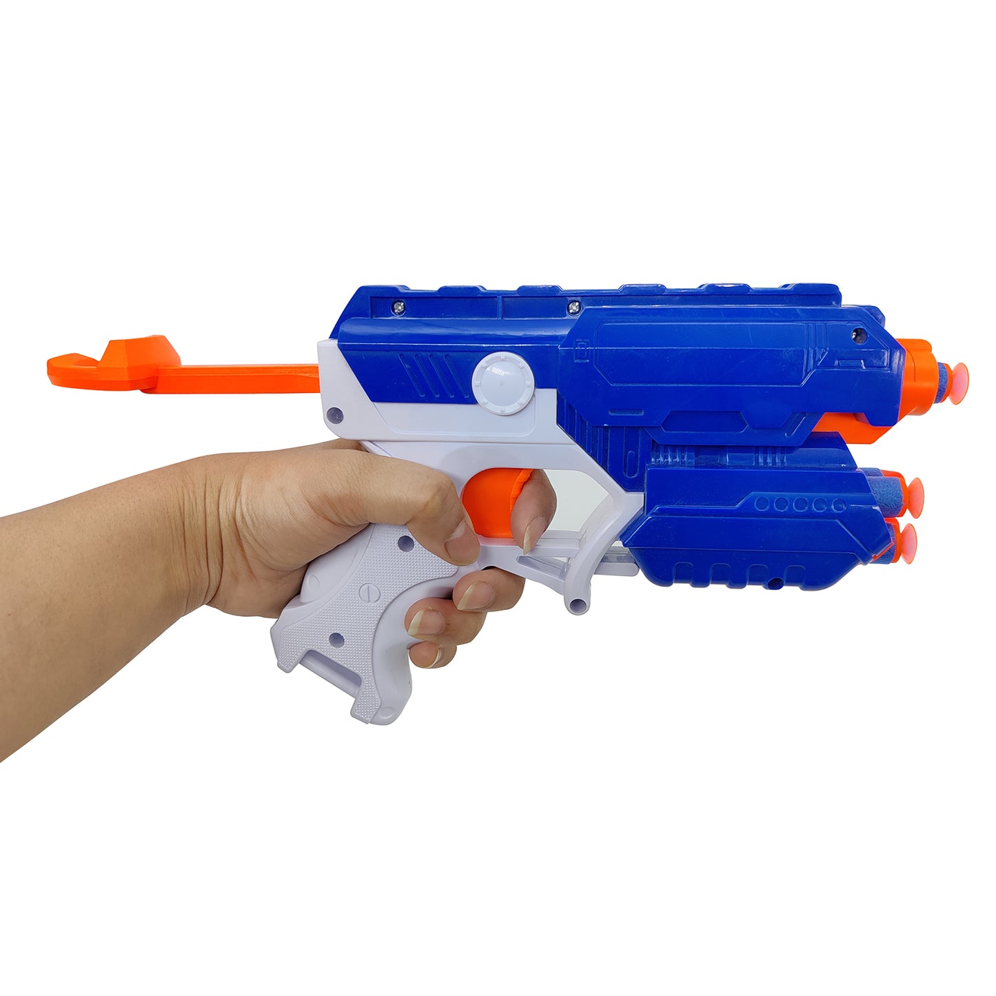 NHR Foam Blaster Gun Toy, (5 Foam Bullets and 5 Suction Dart Bullets) 8+ Years, Grey