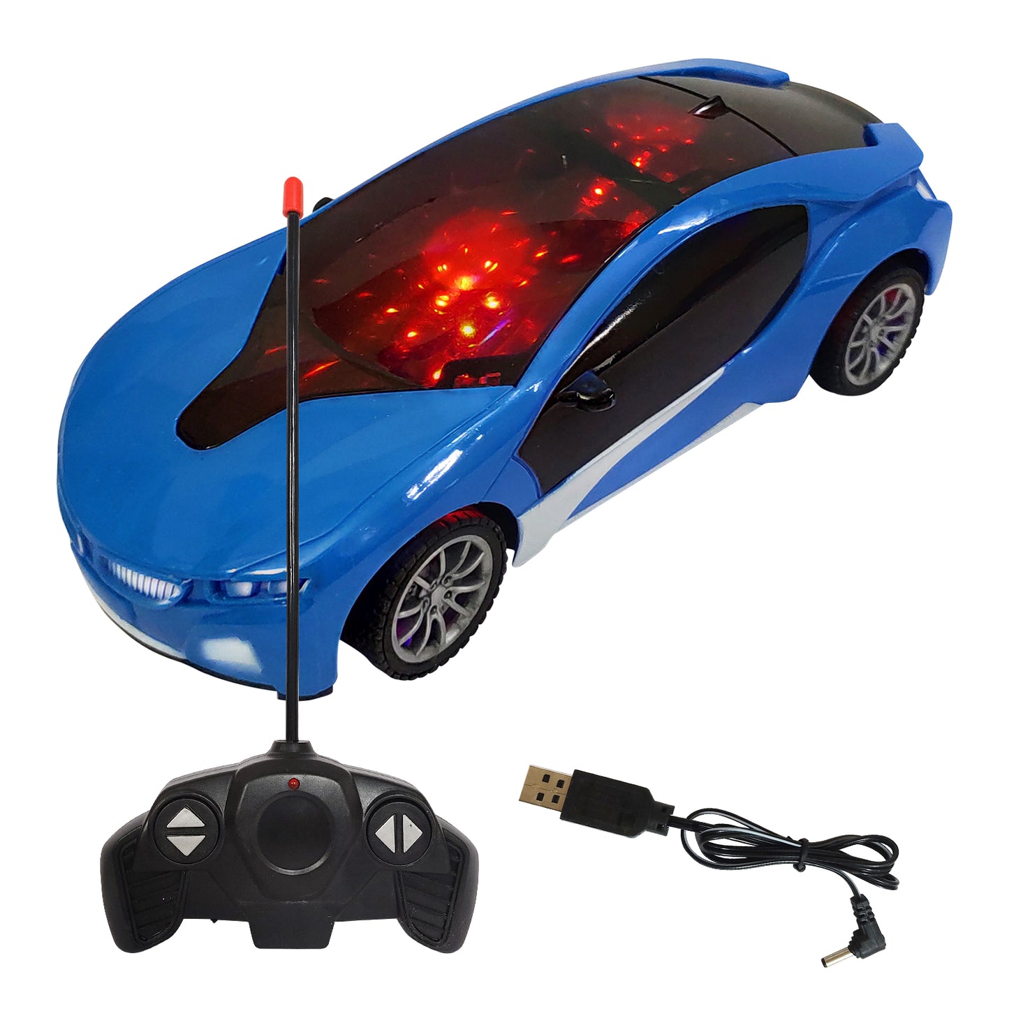 NHR Remote Control Car with LED Light, 4 Function, Racing Car (Choose Any color)