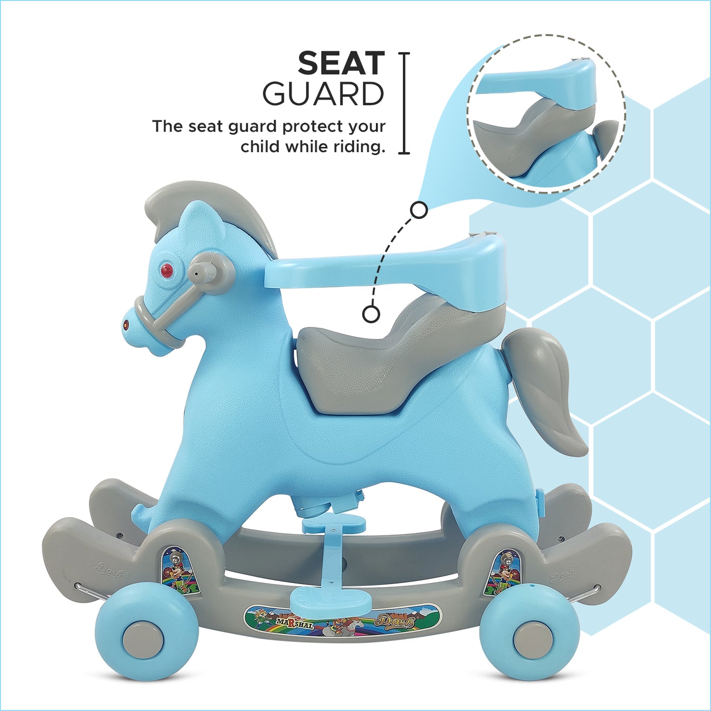 Dash Marshal 2 in 1 Ride on Horse (Choose Any Color)