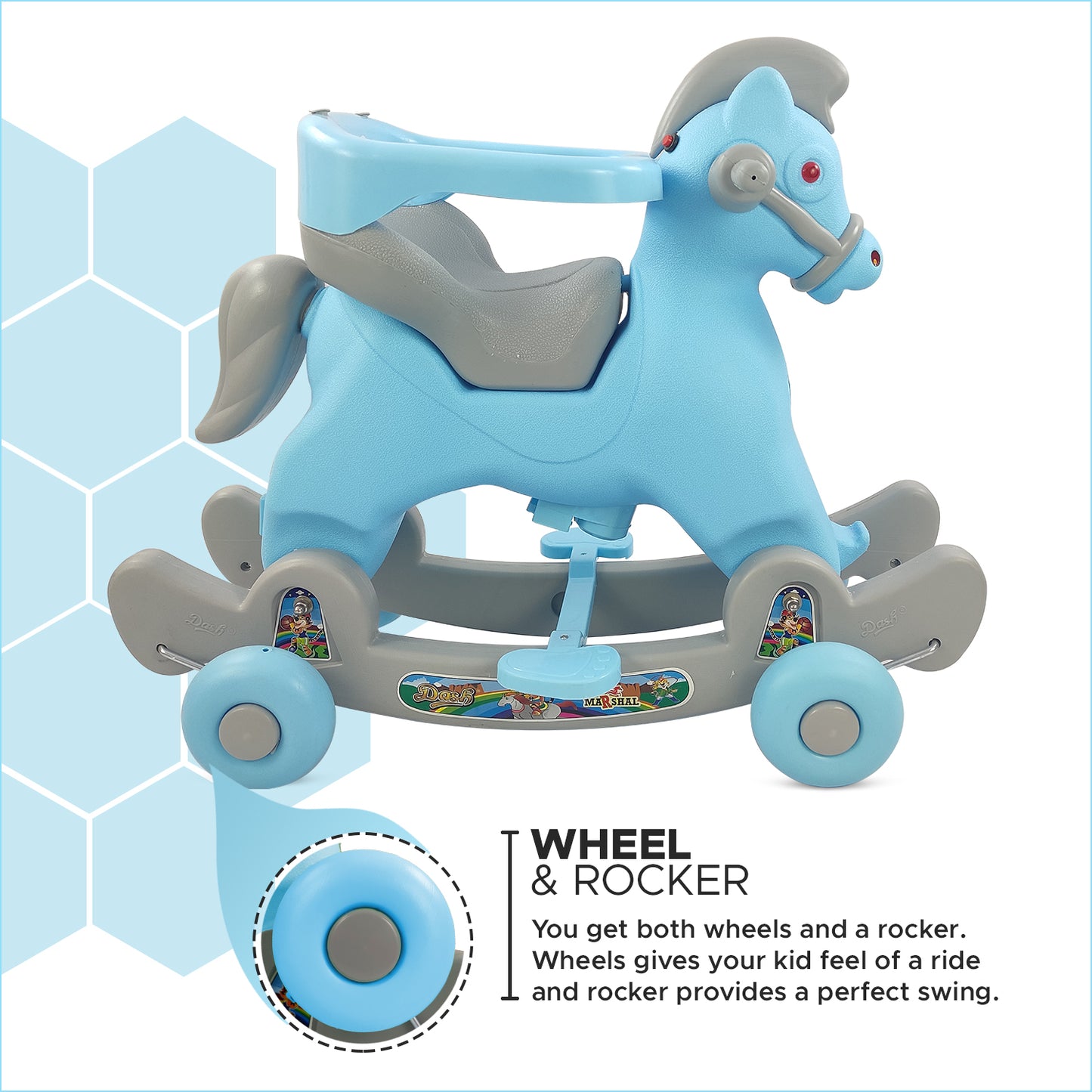 Dash Marshal 2 in 1 Ride on Horse (Choose Any Color)